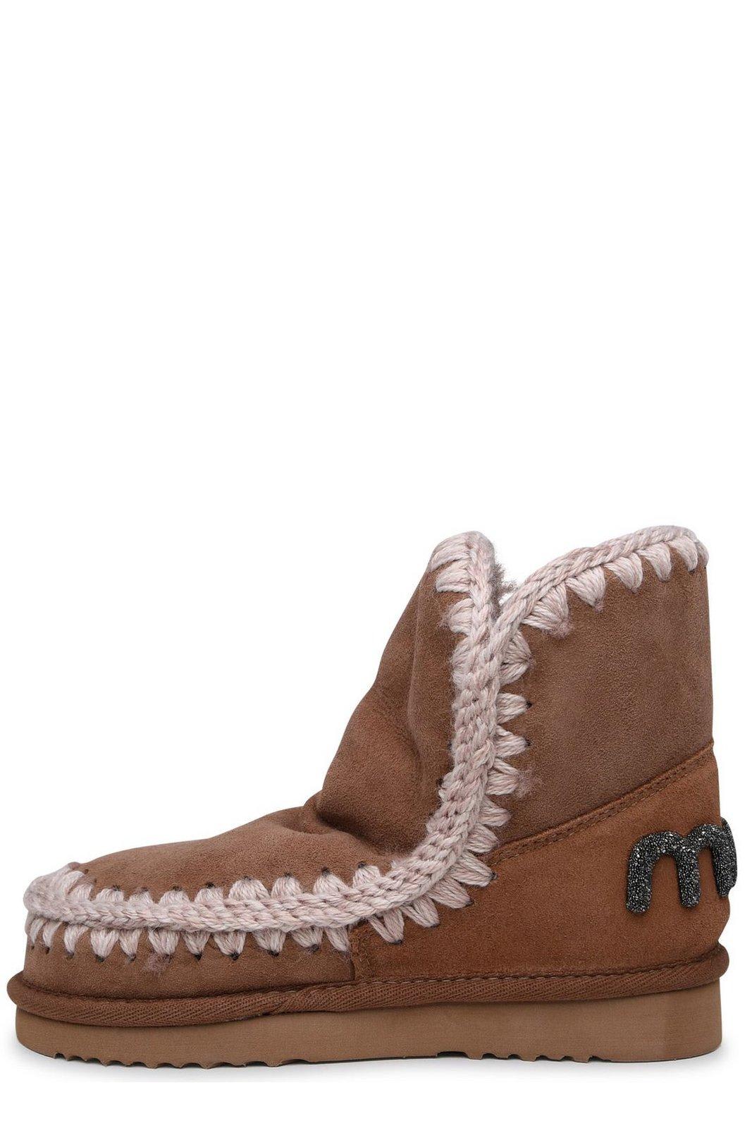 MOU ESKIMO 18 GLITTER LOGO SLIP-ON ANKLE BOOTS