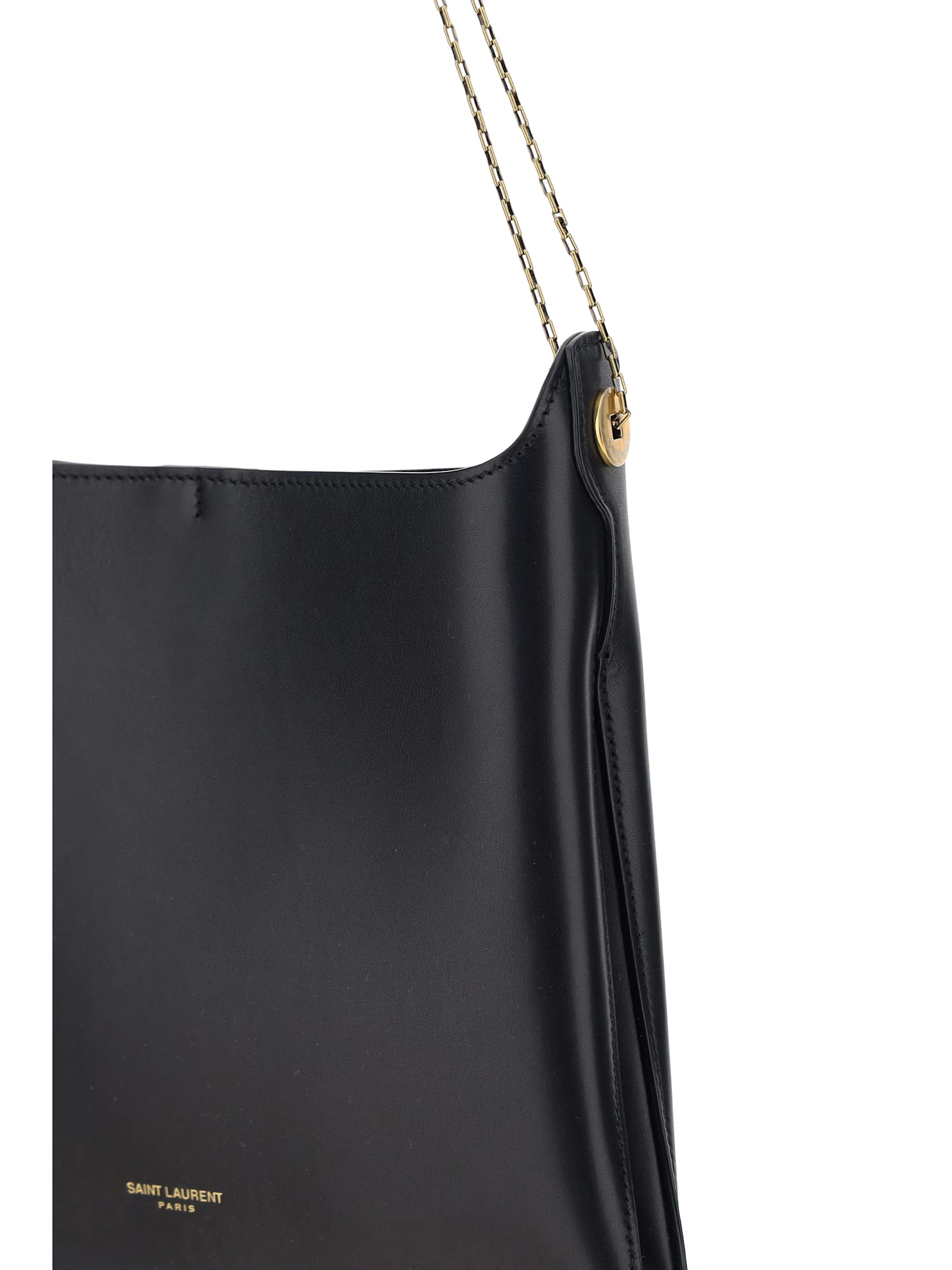 Shop Saint Laurent Chain Shoulder Bag In Nero