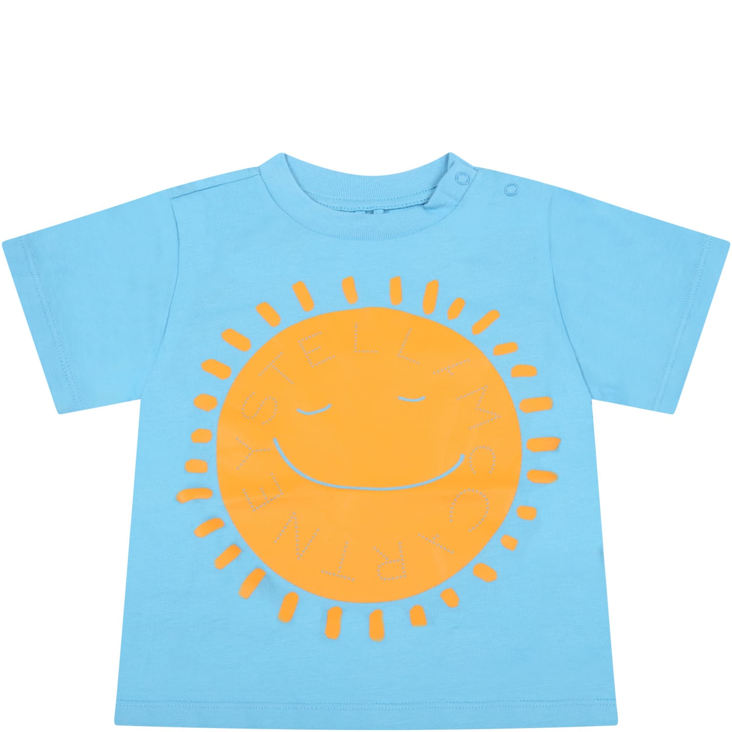 Stella McCartney Kids Light-blue T-shirt For Baby Boy With Yellow Sun