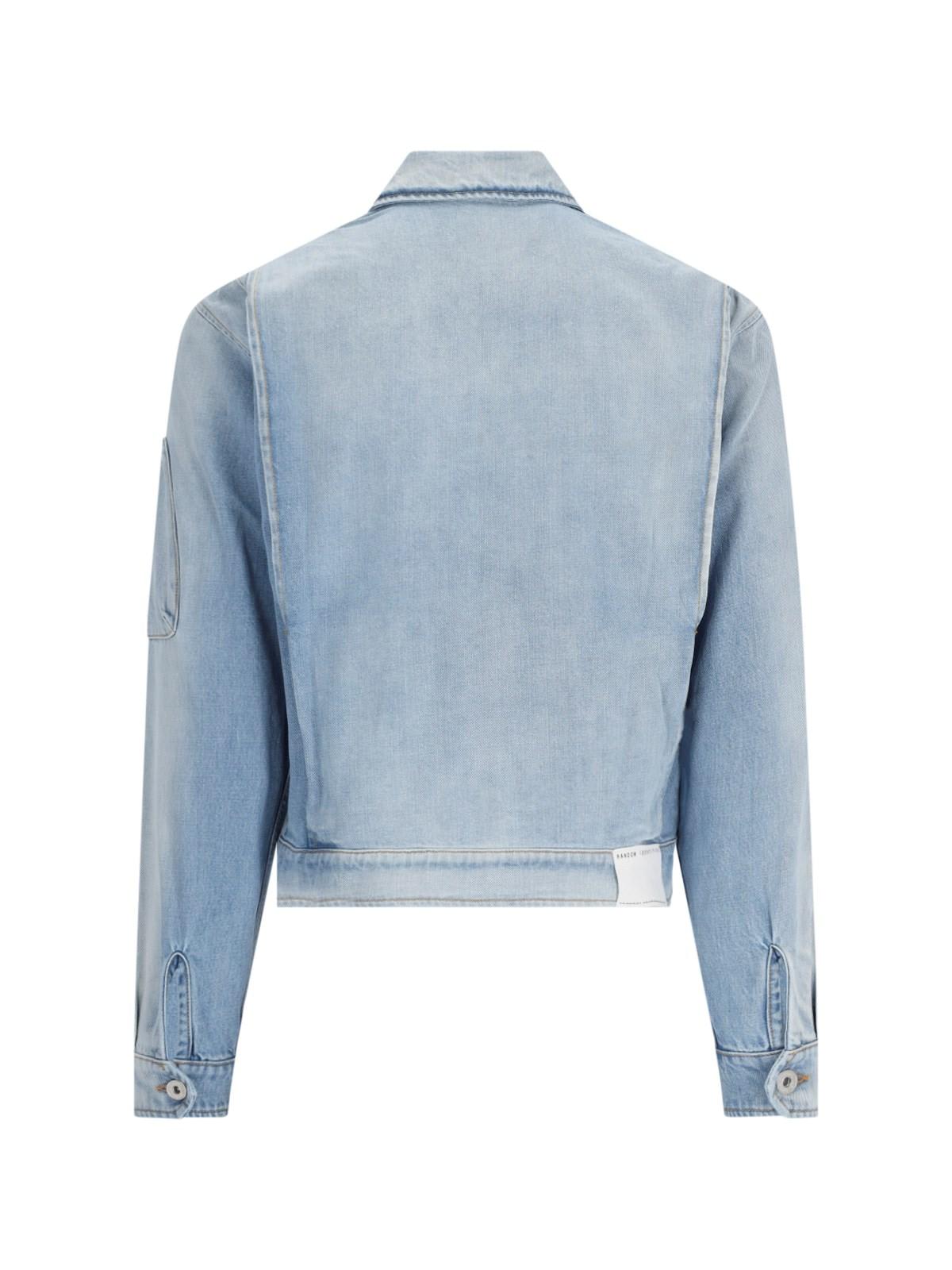 Shop Random Identities Denim Jacket In Blue