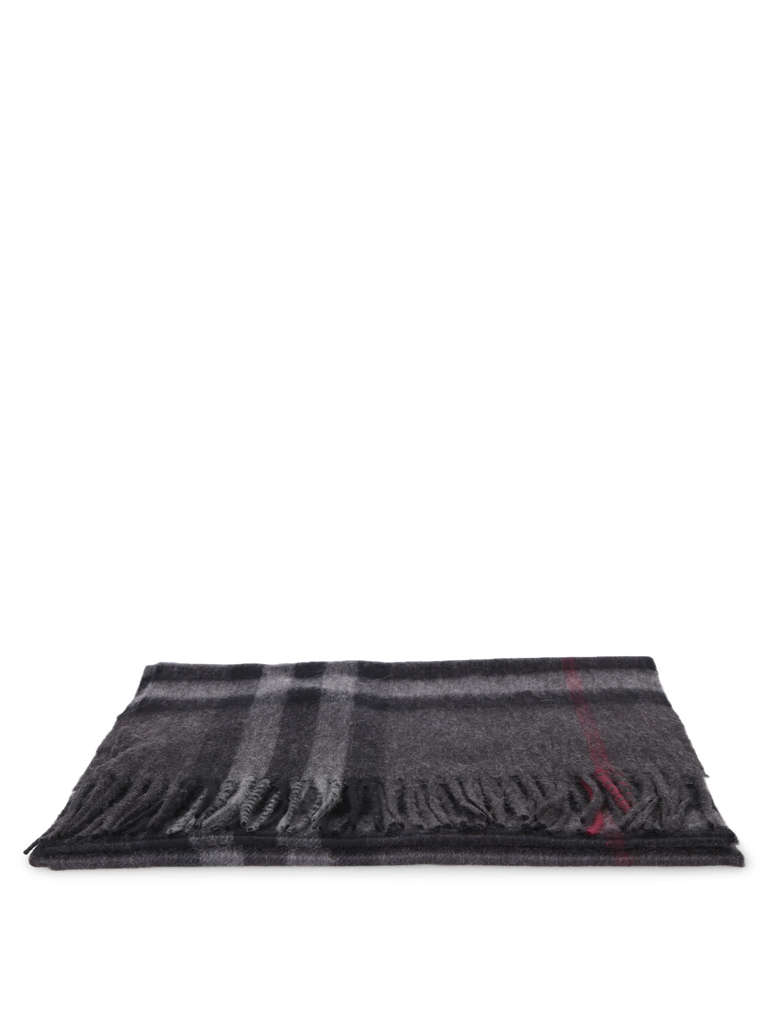 Shop Burberry Giant Check Black Scarf