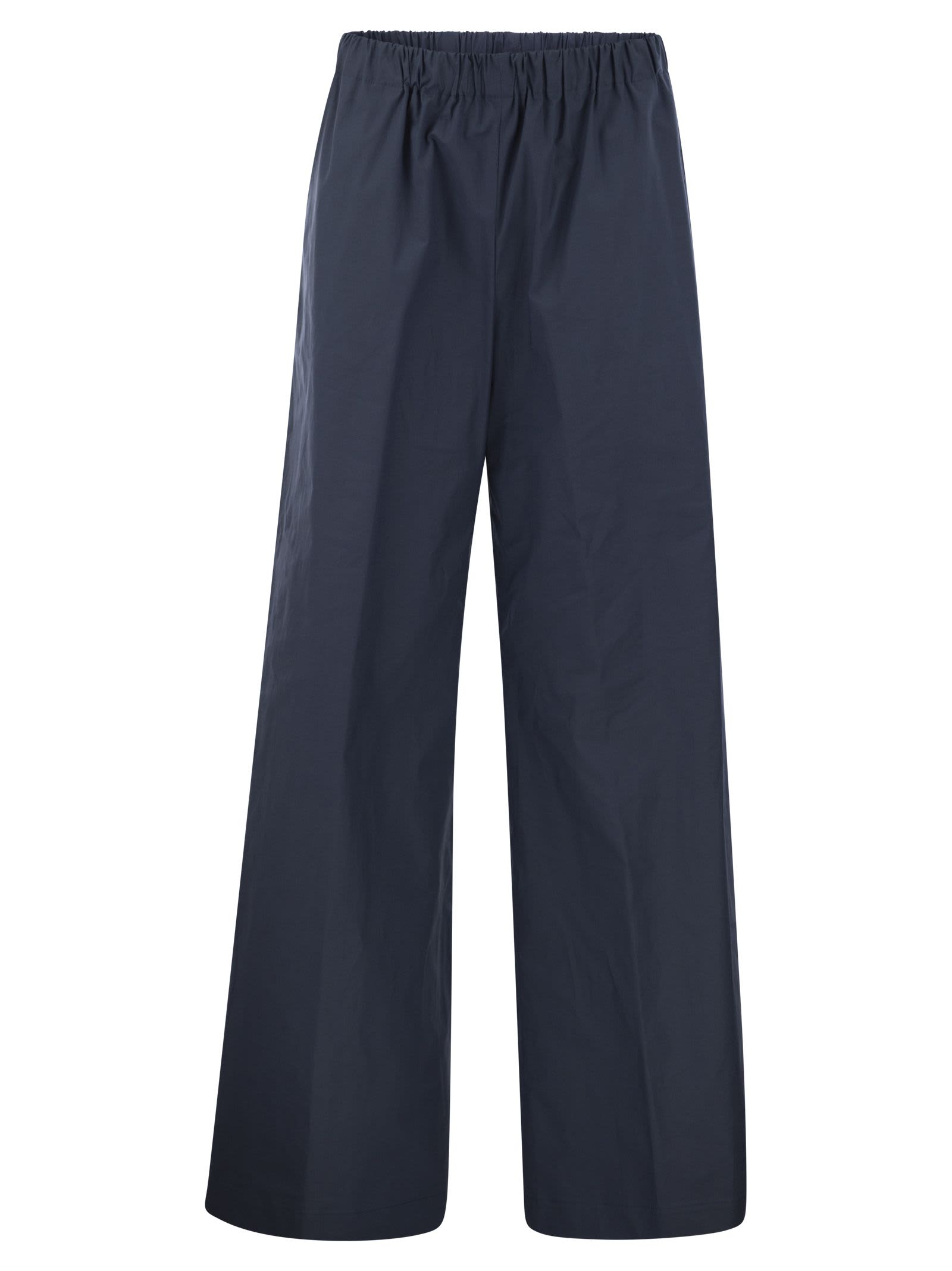 Shop Antonelli Steven - Stretch Cotton Loose-fitting Trousers In Blue