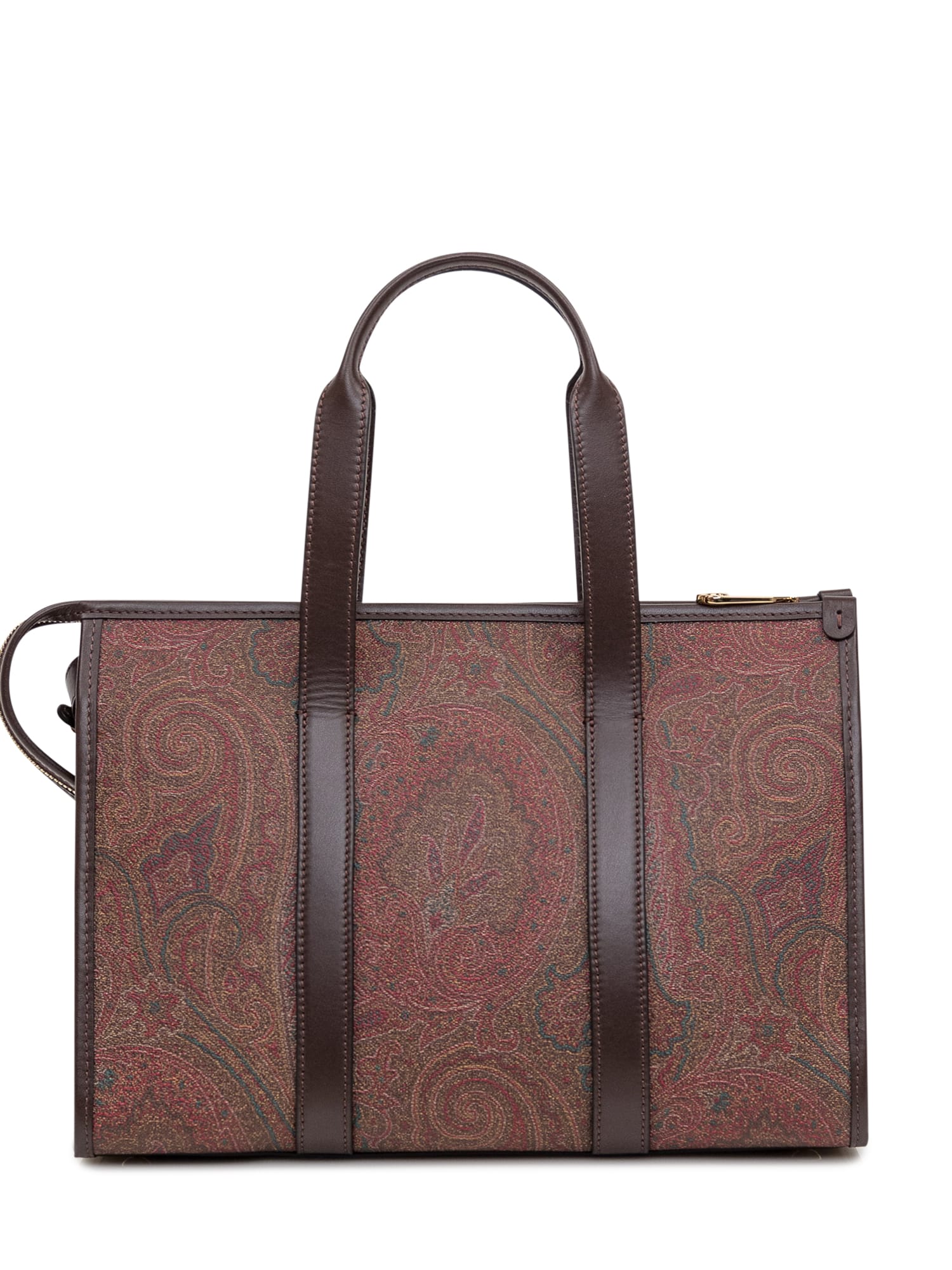 Shop Etro Paisley Medium Bag In Marrone