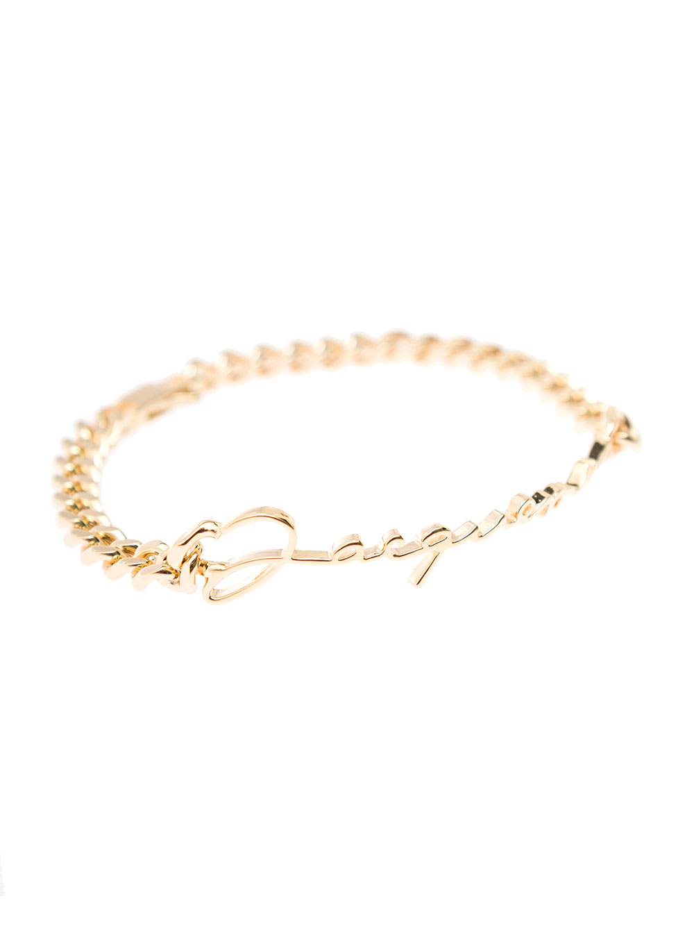 JACQUEMUS GOLD-TONE LA GOURMETTE LOGO CHAIN LINK BRACELET IN BRASS WOMAN