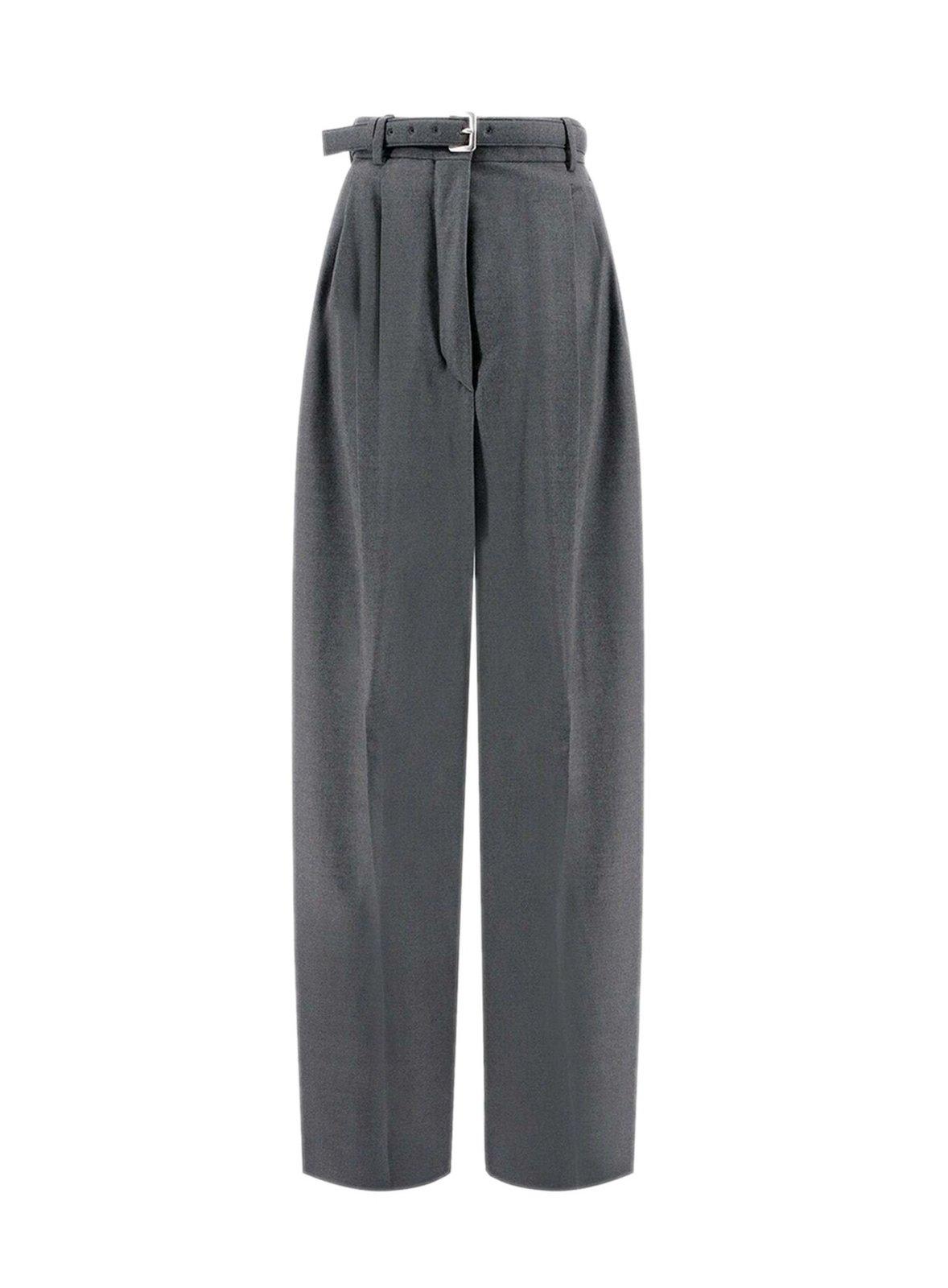 Shop Sportmax Kiens12 Belted Wide Leg Pants In Grey