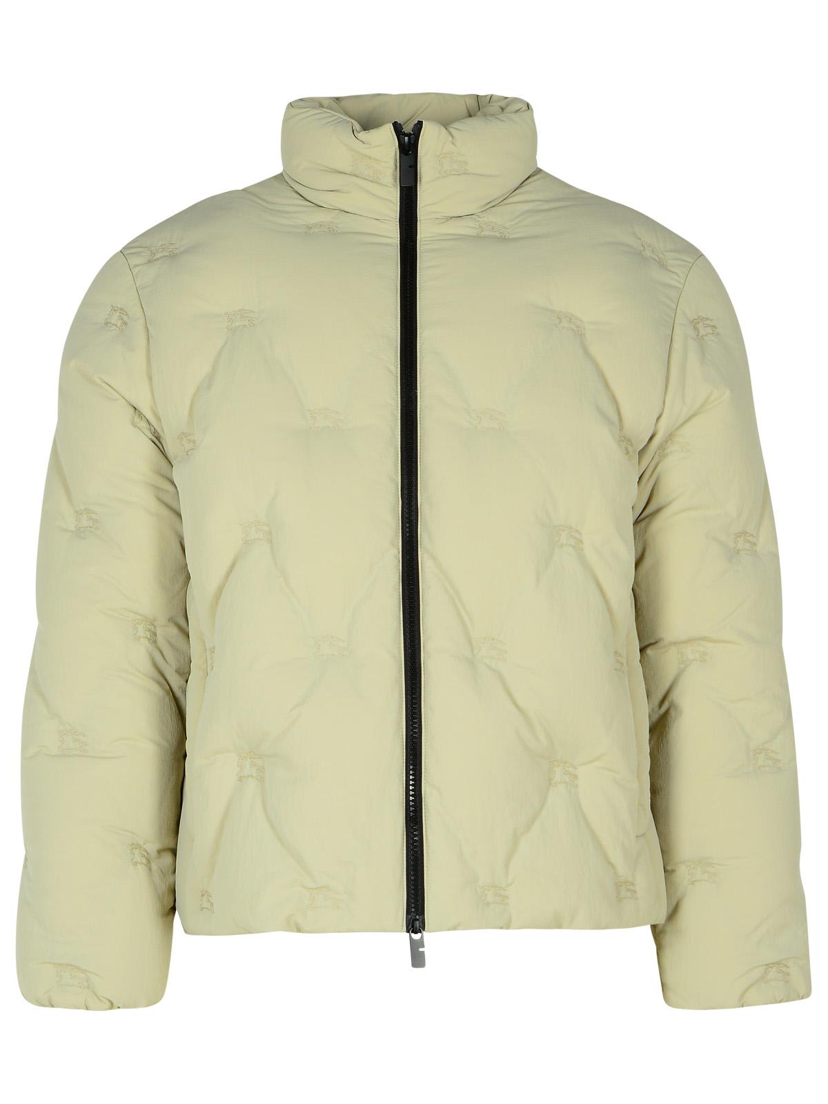 Shop Burberry Beige Nylon Down Jacket