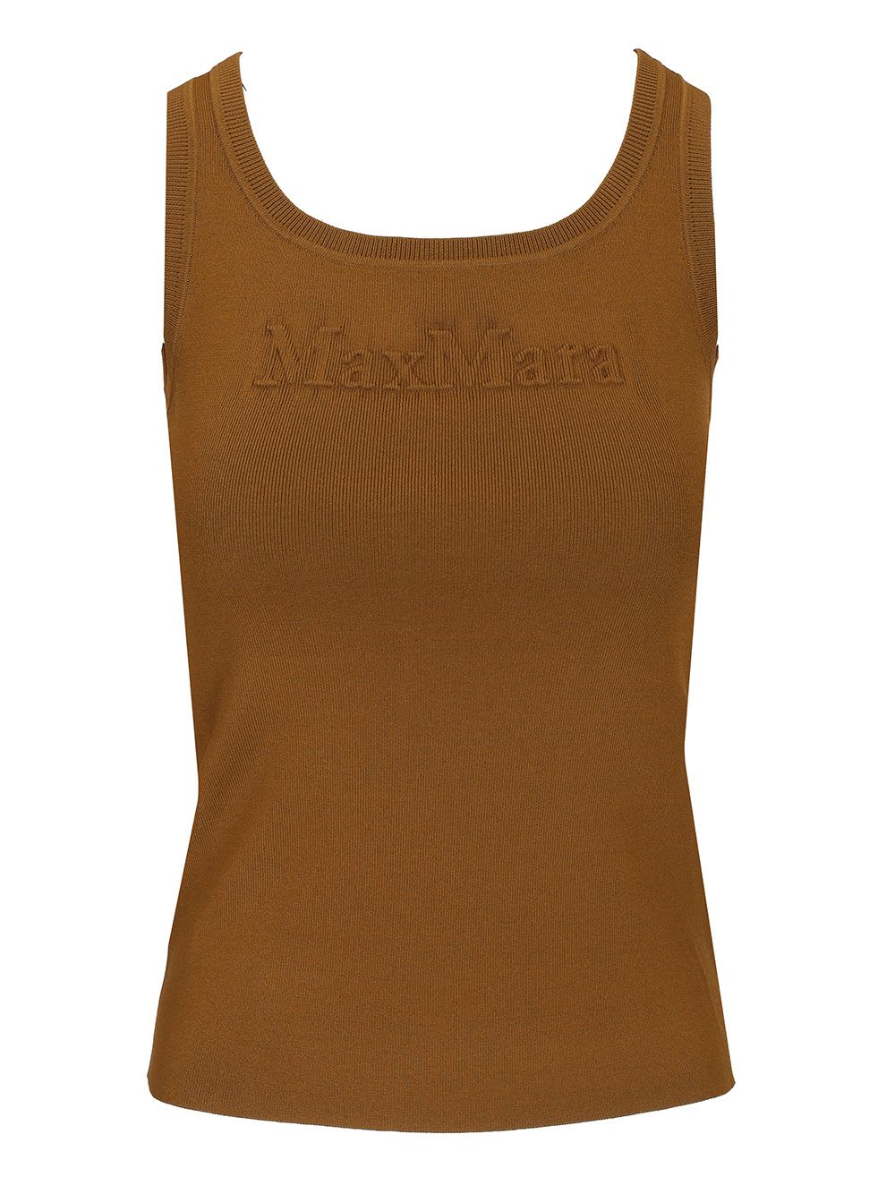 Max Mara Sleeveless Top With Logo Tops Green