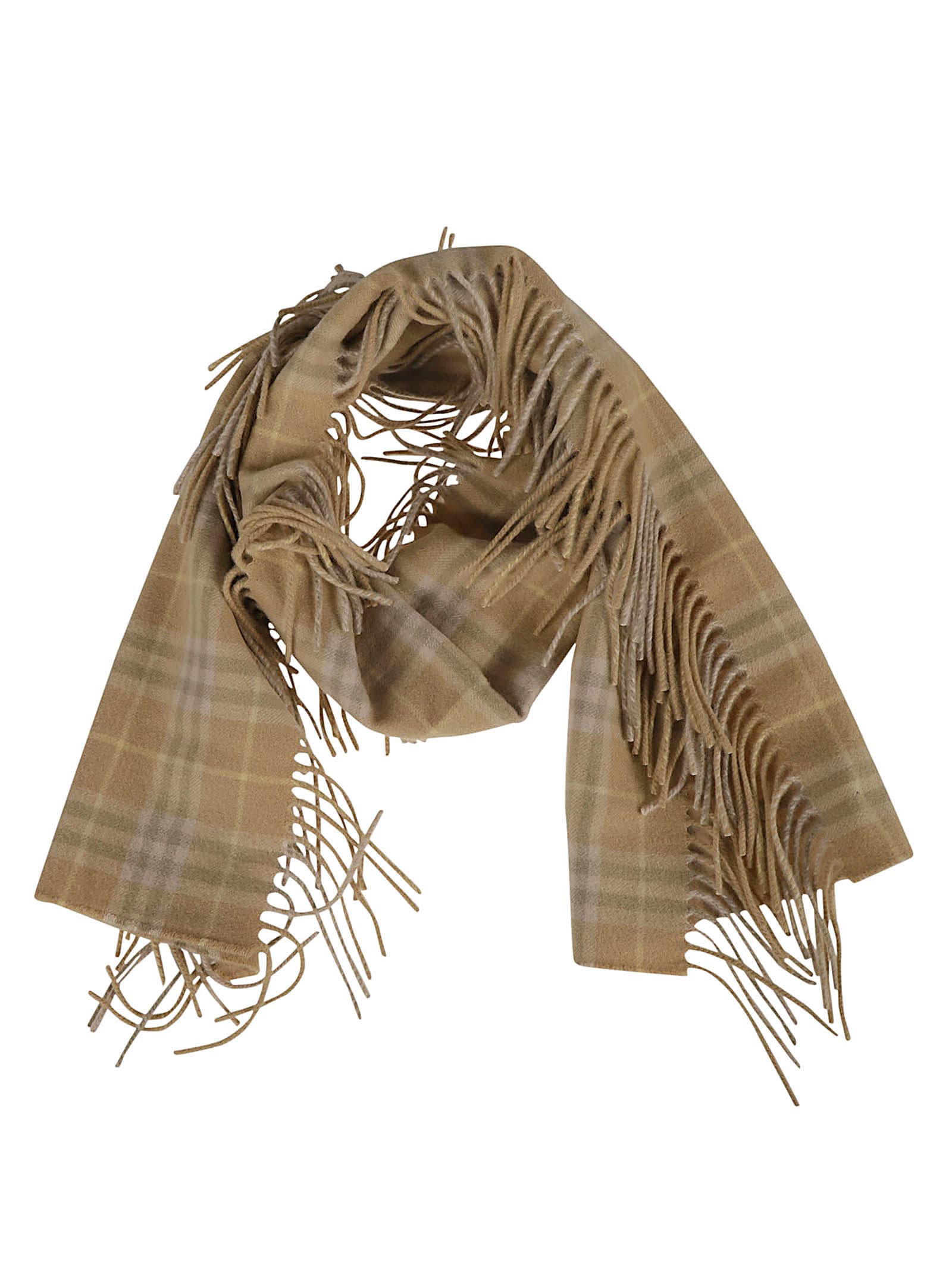 Shop Burberry Vintage Check Washed Happy Scarf In Flax