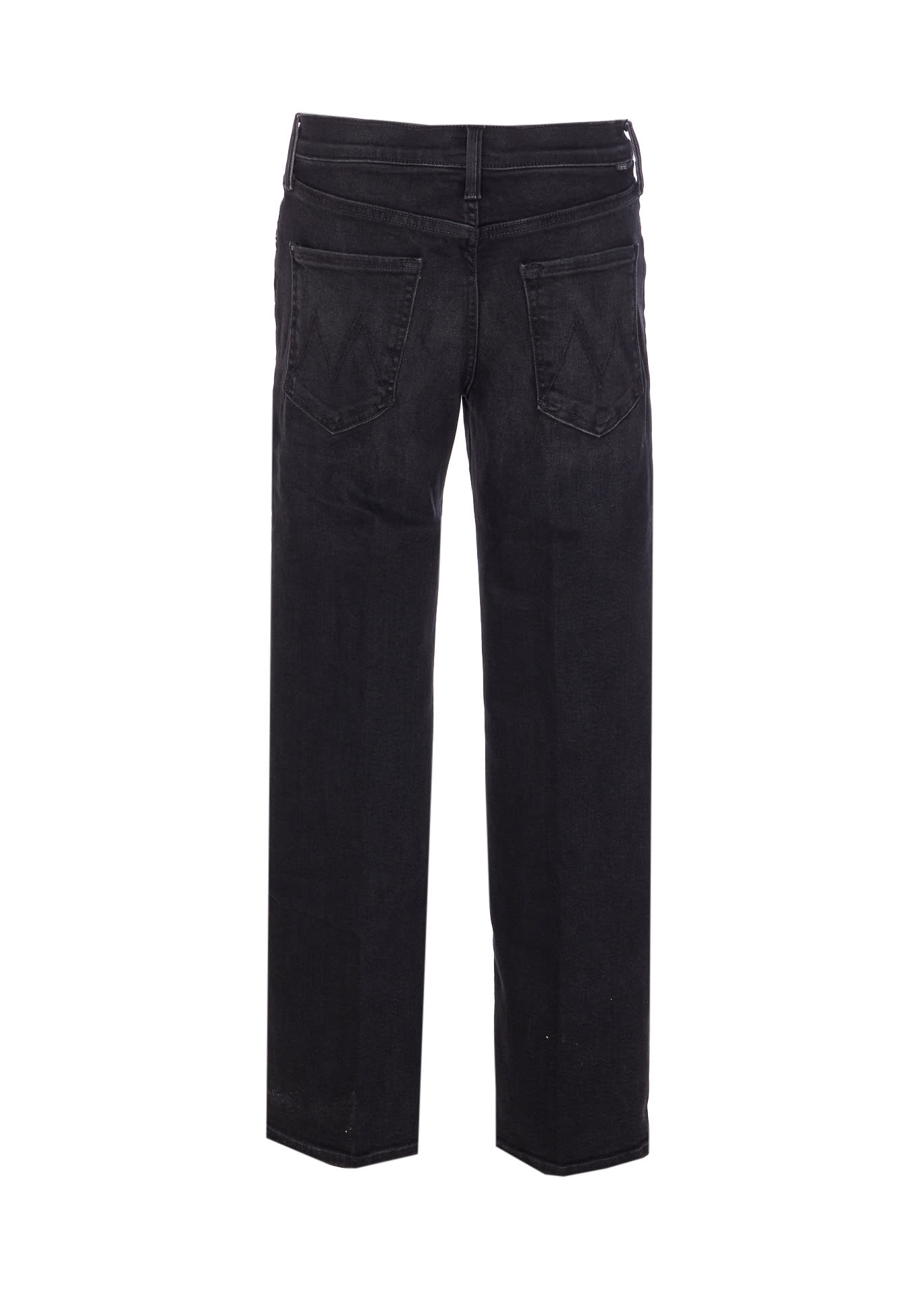 Mother The Mid Rise Rambler Zip Flood Jeans In Black