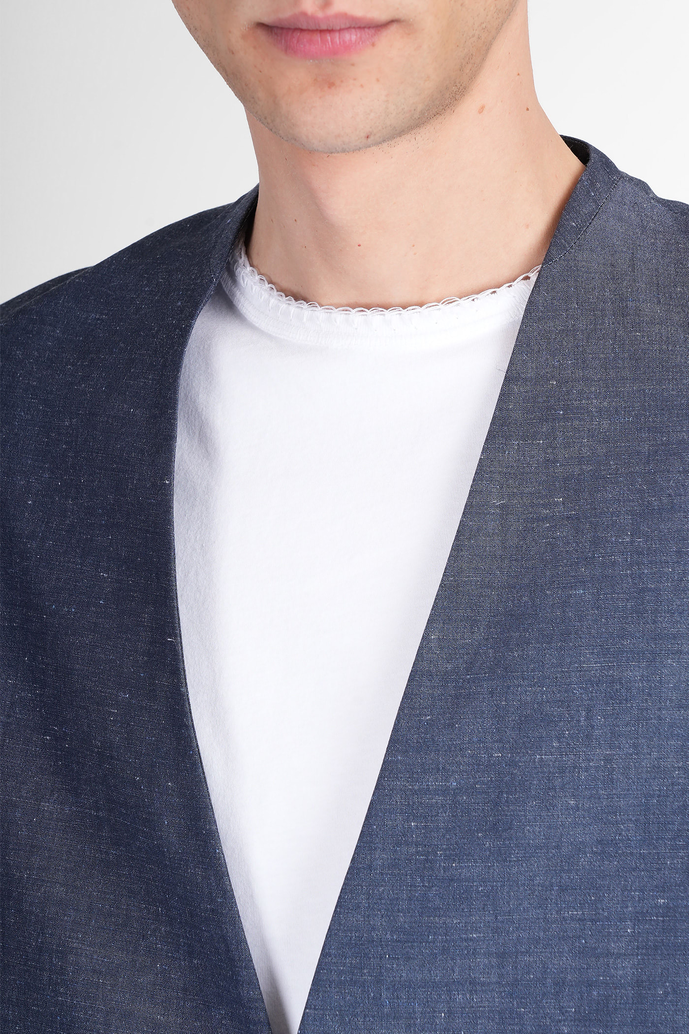 Mauro Grifoni Blazer In Blue Linen