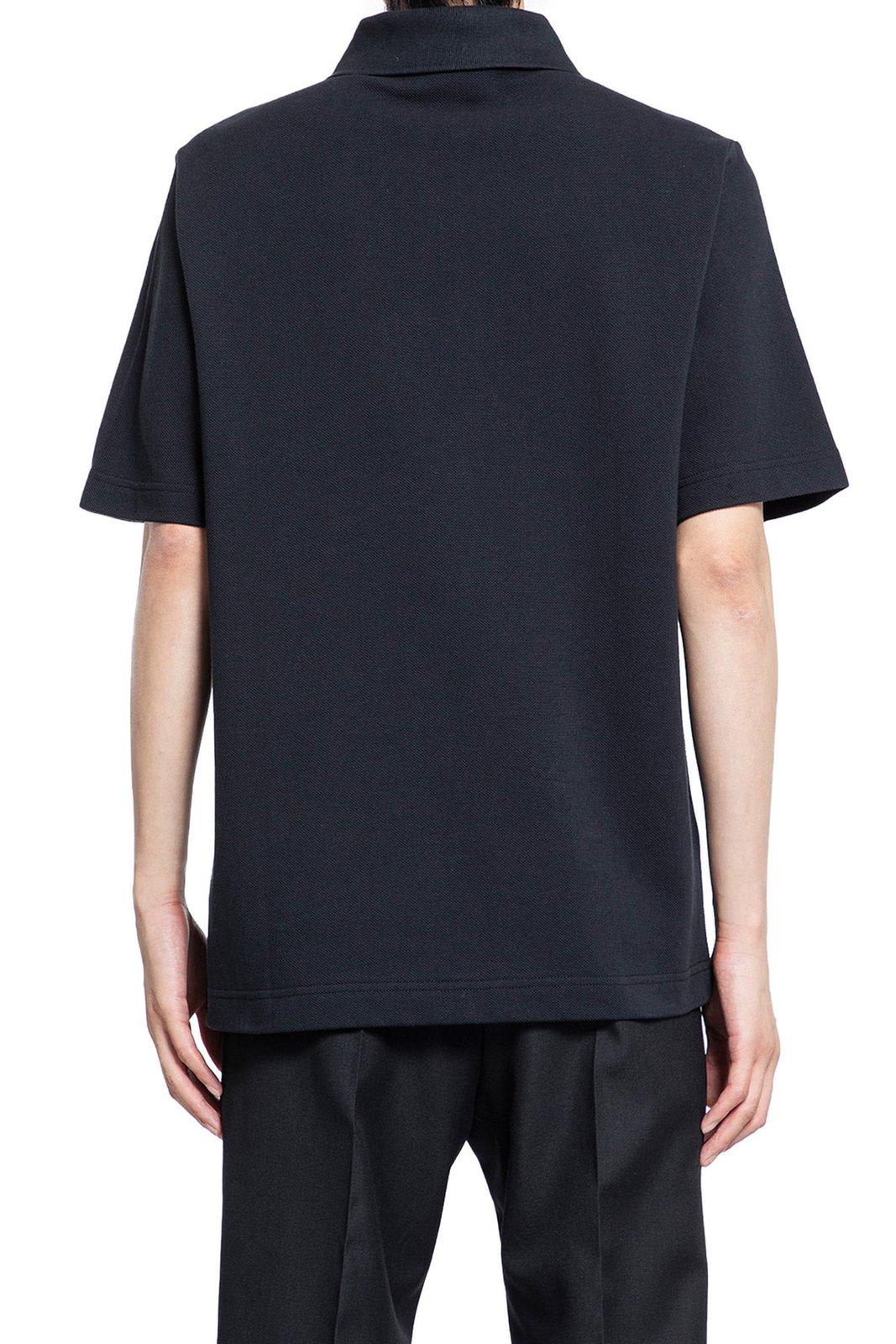 Shop Burberry Logo-patch Short Sleeved Polo Shirt In Black