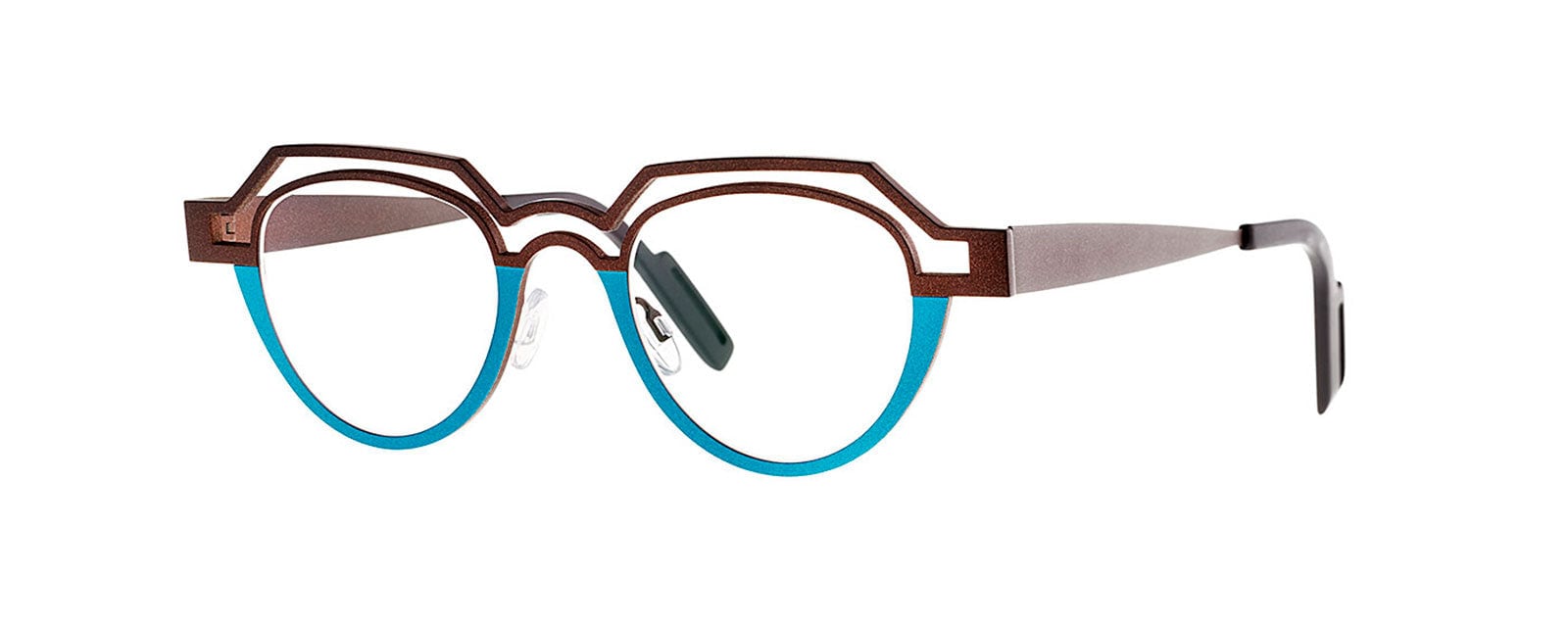 Shop Theo Eyewear Perce 231 Glasses In Brown/blue