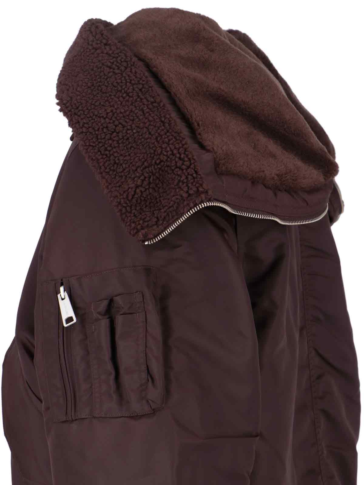 Carhartt Medium-weight Nylon Bomber Jacket With Detachable Fleece Flap In Burgundy