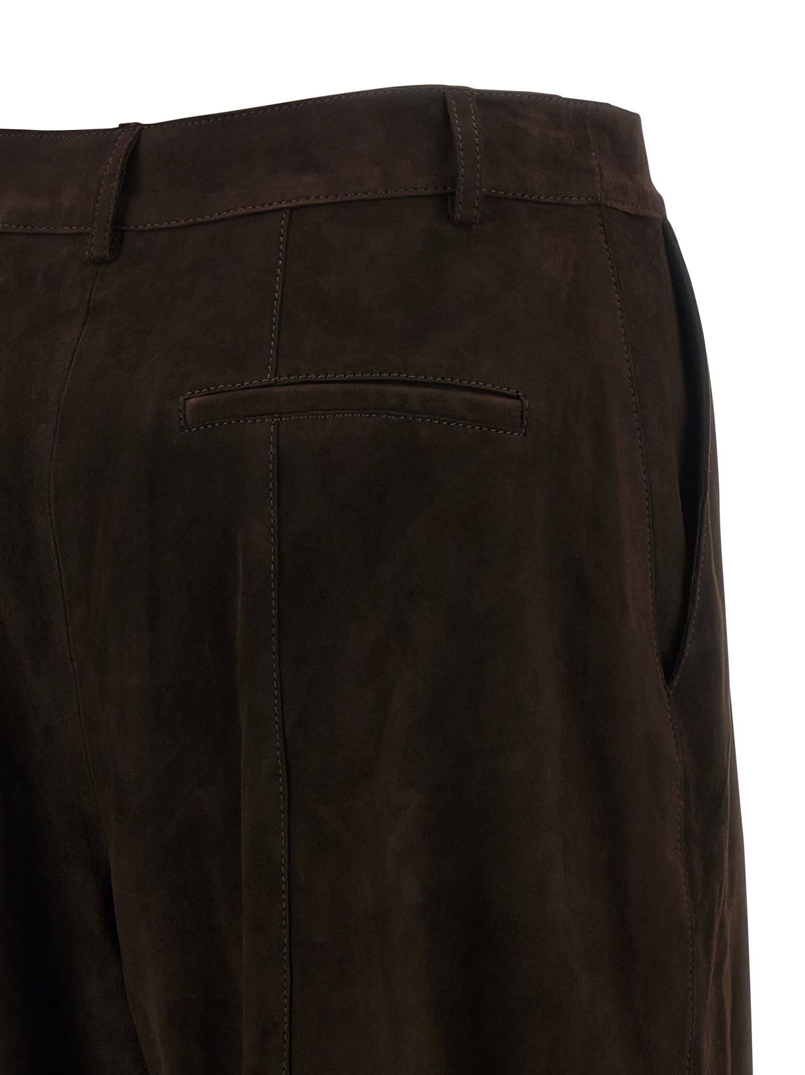P.a.r.o.s.h Suede-leather Trousers In Black