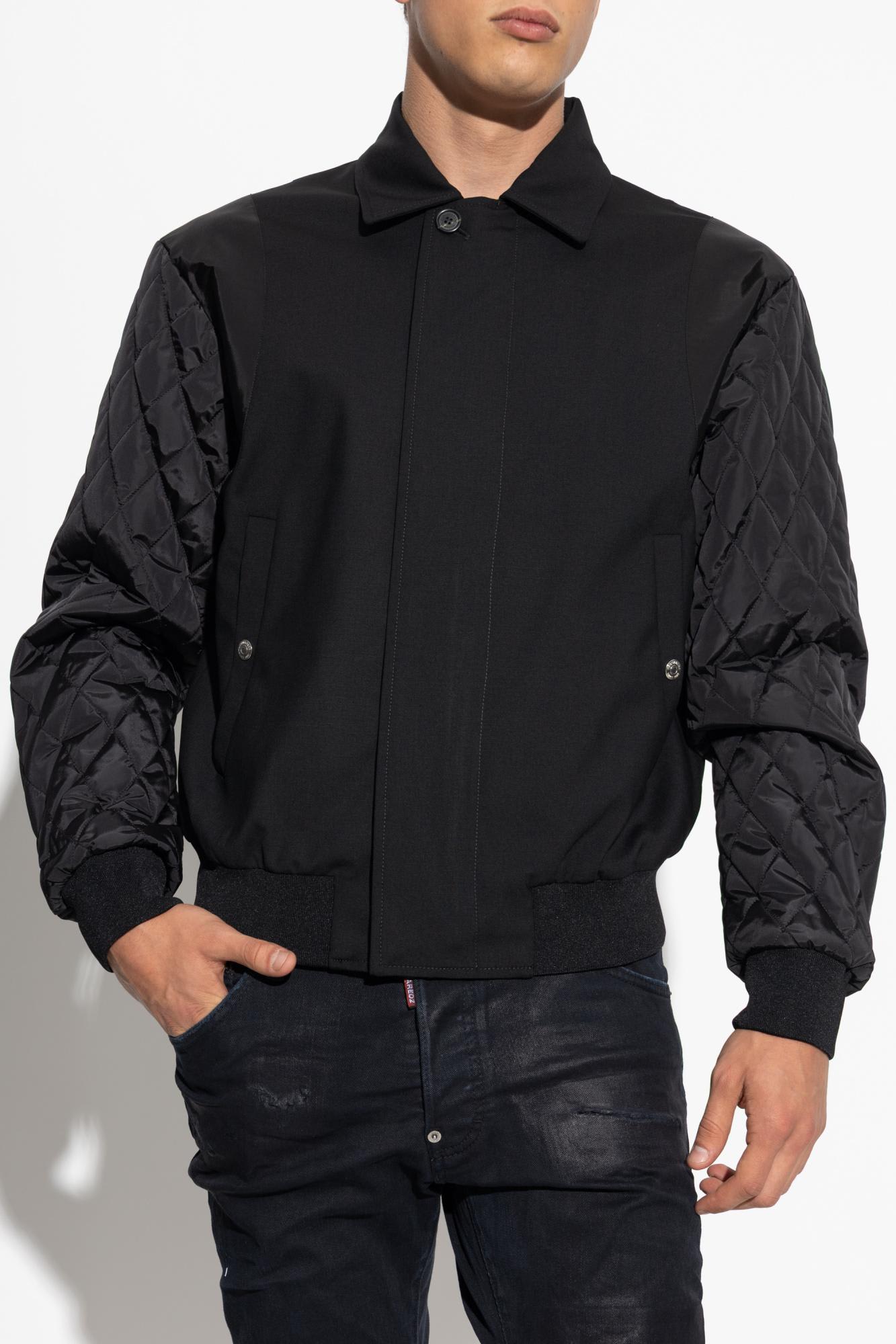 Dsquared2 Quilted-sleeve Bomber Jacket In Black