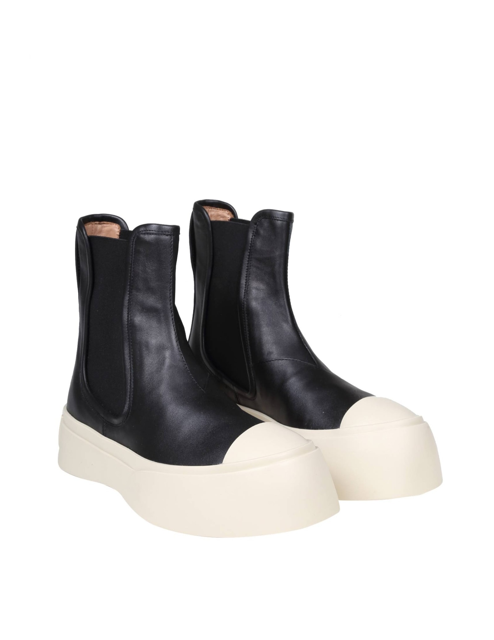 Shop Marni Chelsea Ankle Boots In Black Nappa