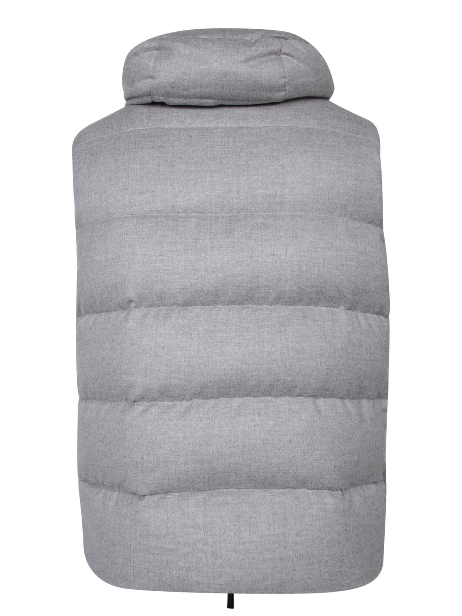 Shop Moorer Grey Cashmere Hooded Vest In Beige