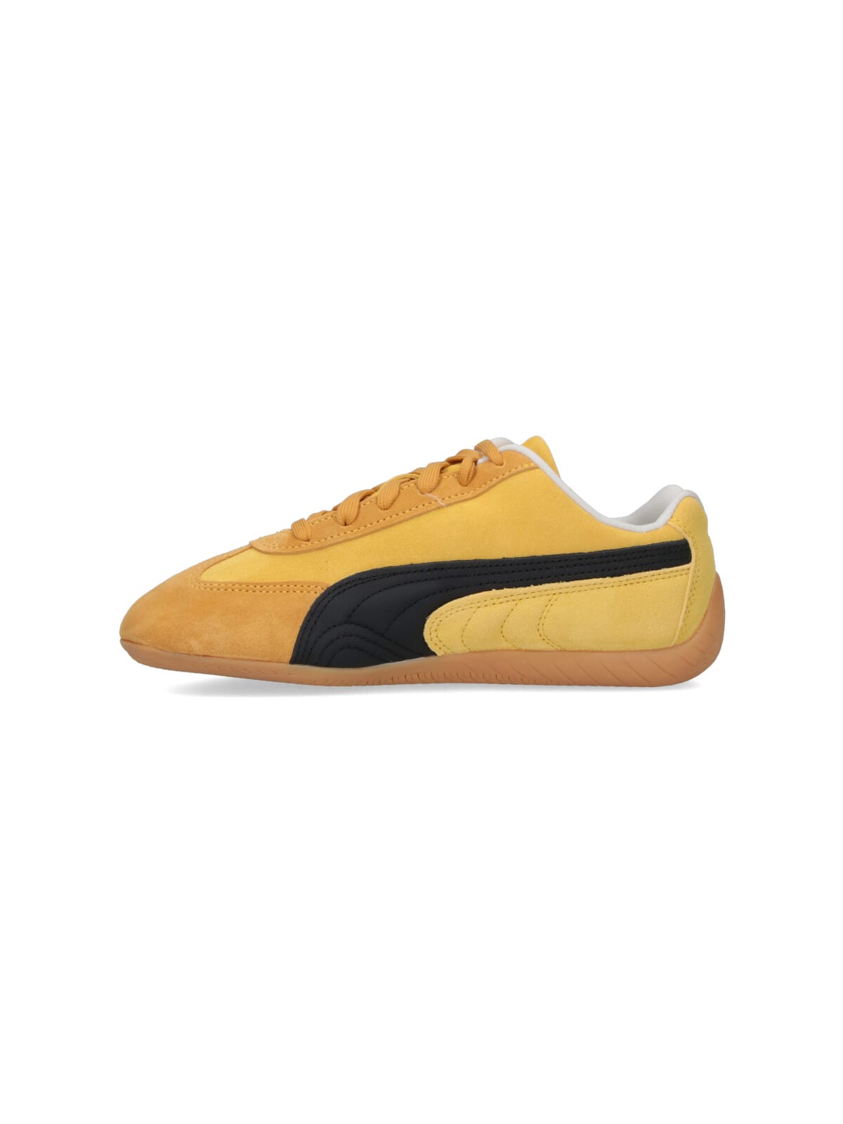 Puma Suede Sneakers With Rubber Sole And Contrast Panel In Yellow