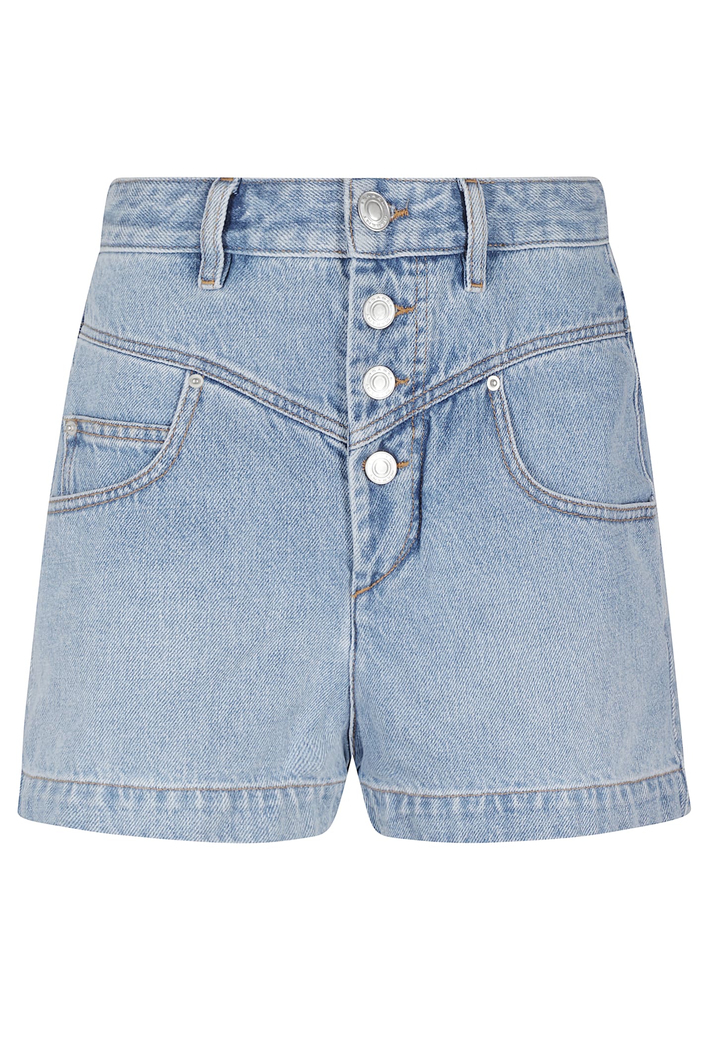 Isabel Marant Button-fastening Denim Shorts In Blue