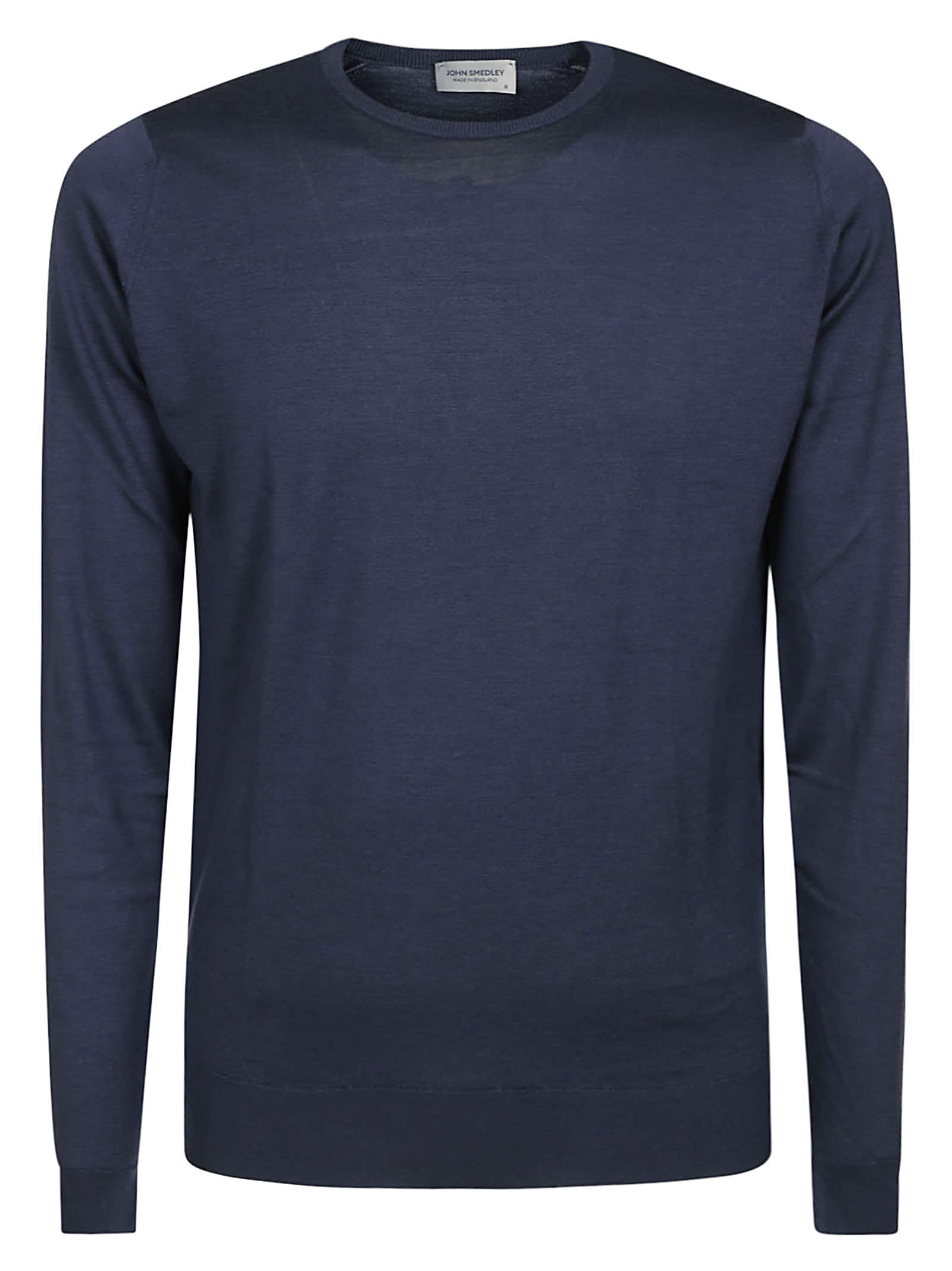 Shop John Smedley Lundy Pullover Ls In Smoke Blue