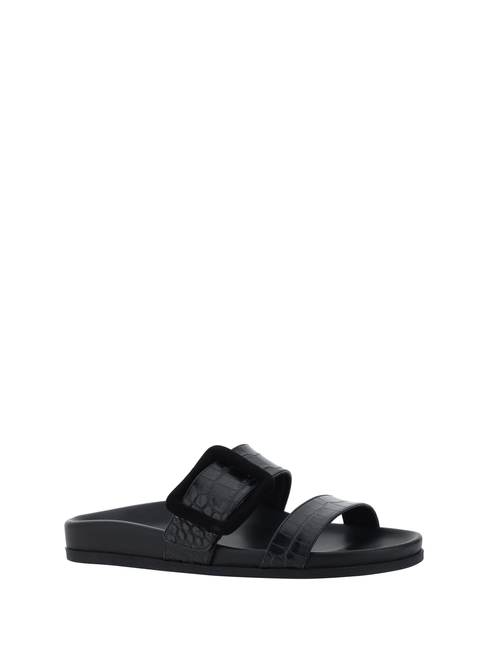 Manolo Blahnik Mayfu Sandals In Blck