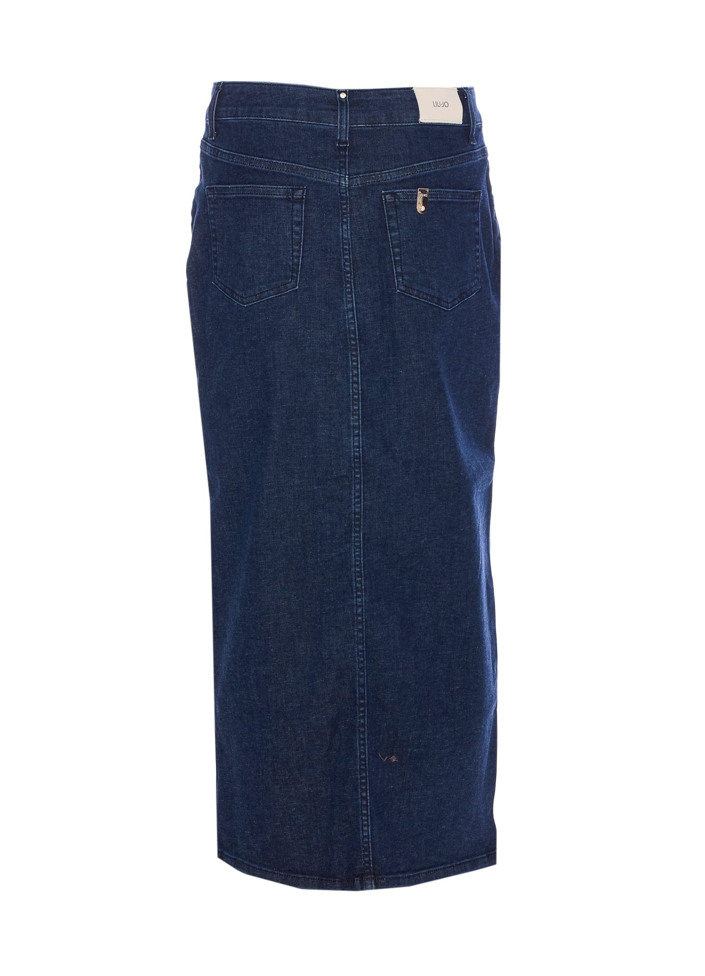 Liu •jo Button-down Denim Skirt In Blue
