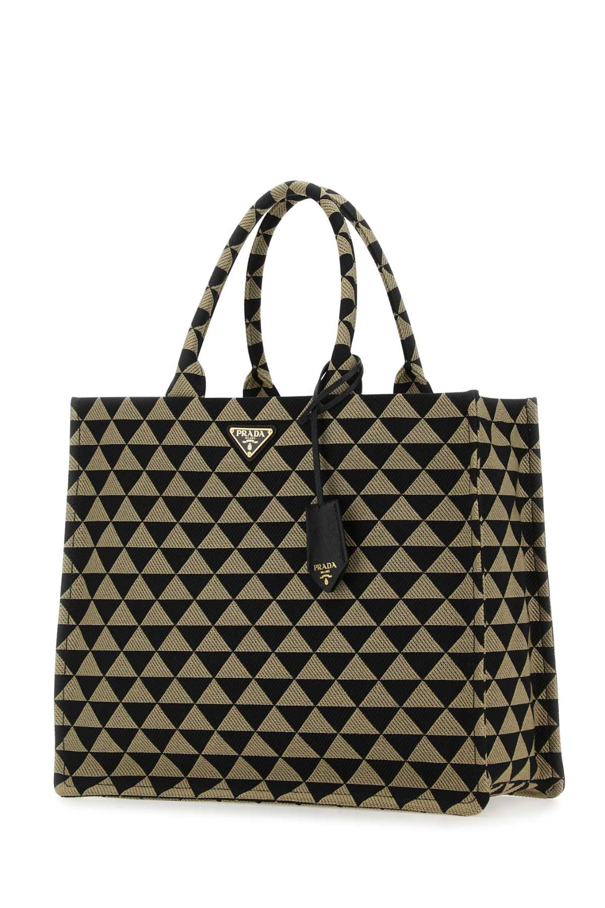 Prada Embroidered Fabric Large Symbole Shopping Bag In F0y30