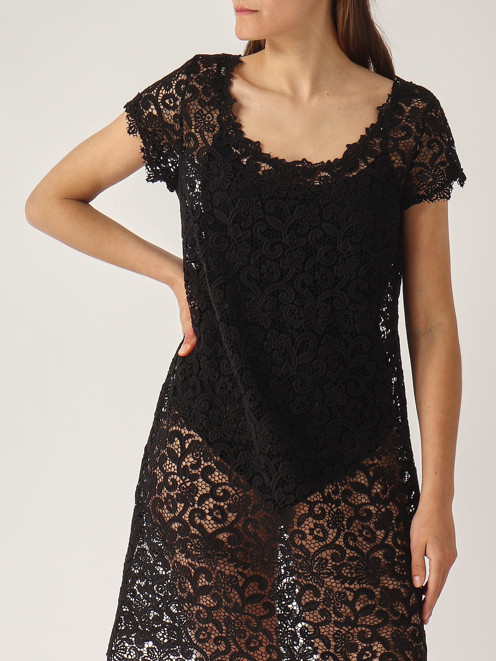 Ermanno Scervino Cotone Dress In Black