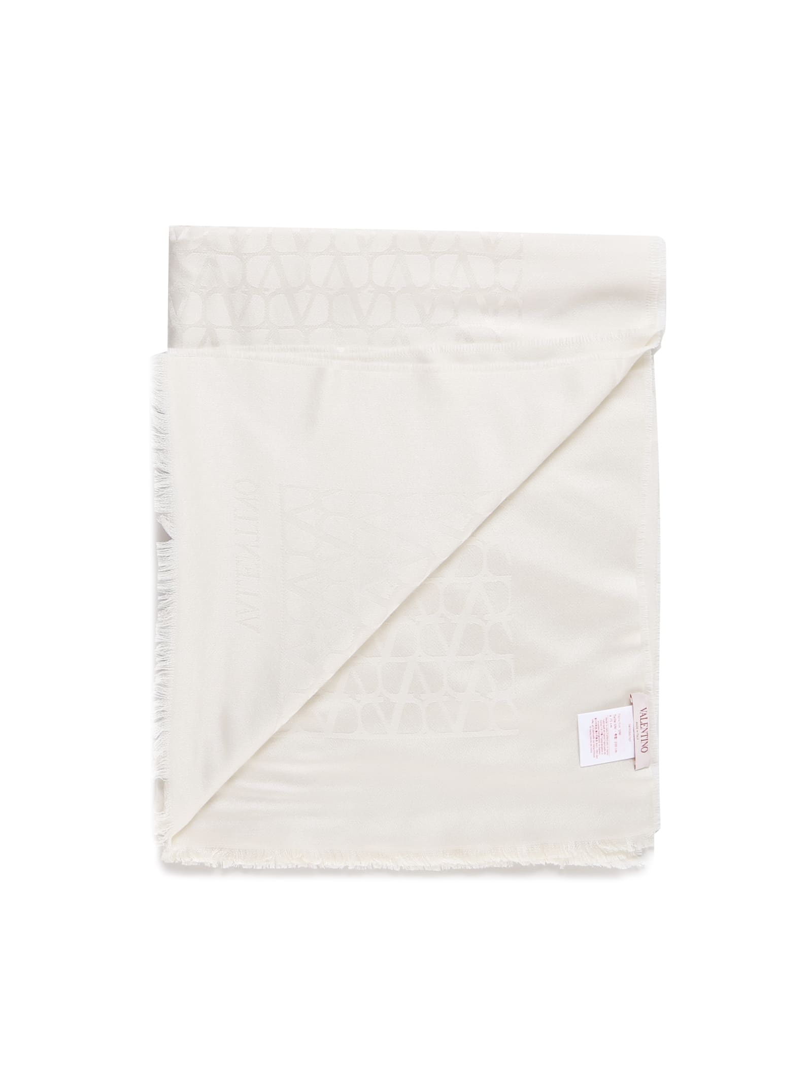 Shop Valentino Toile Iconographe Stole In Silk And Wool In Ivory