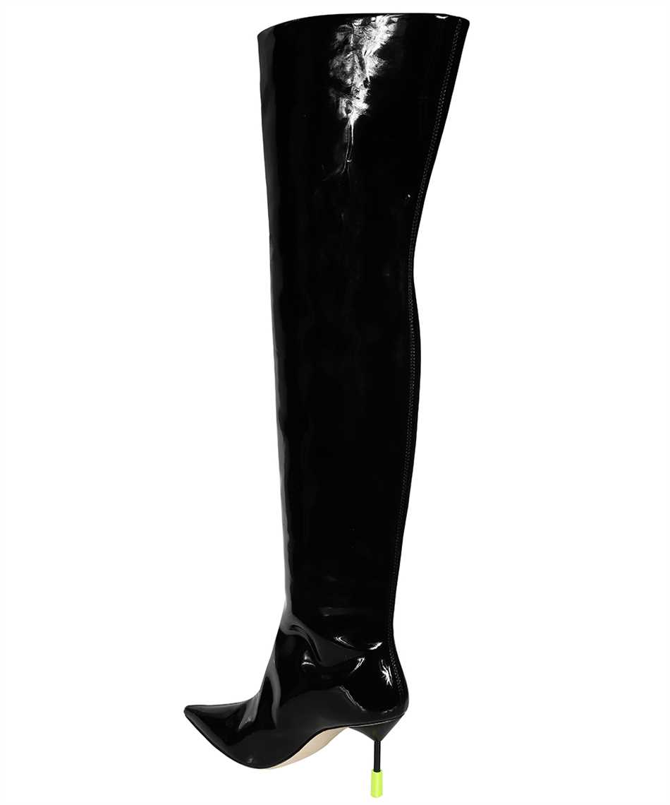 Msgm Patent-leather Pointed-toe Boots In Black