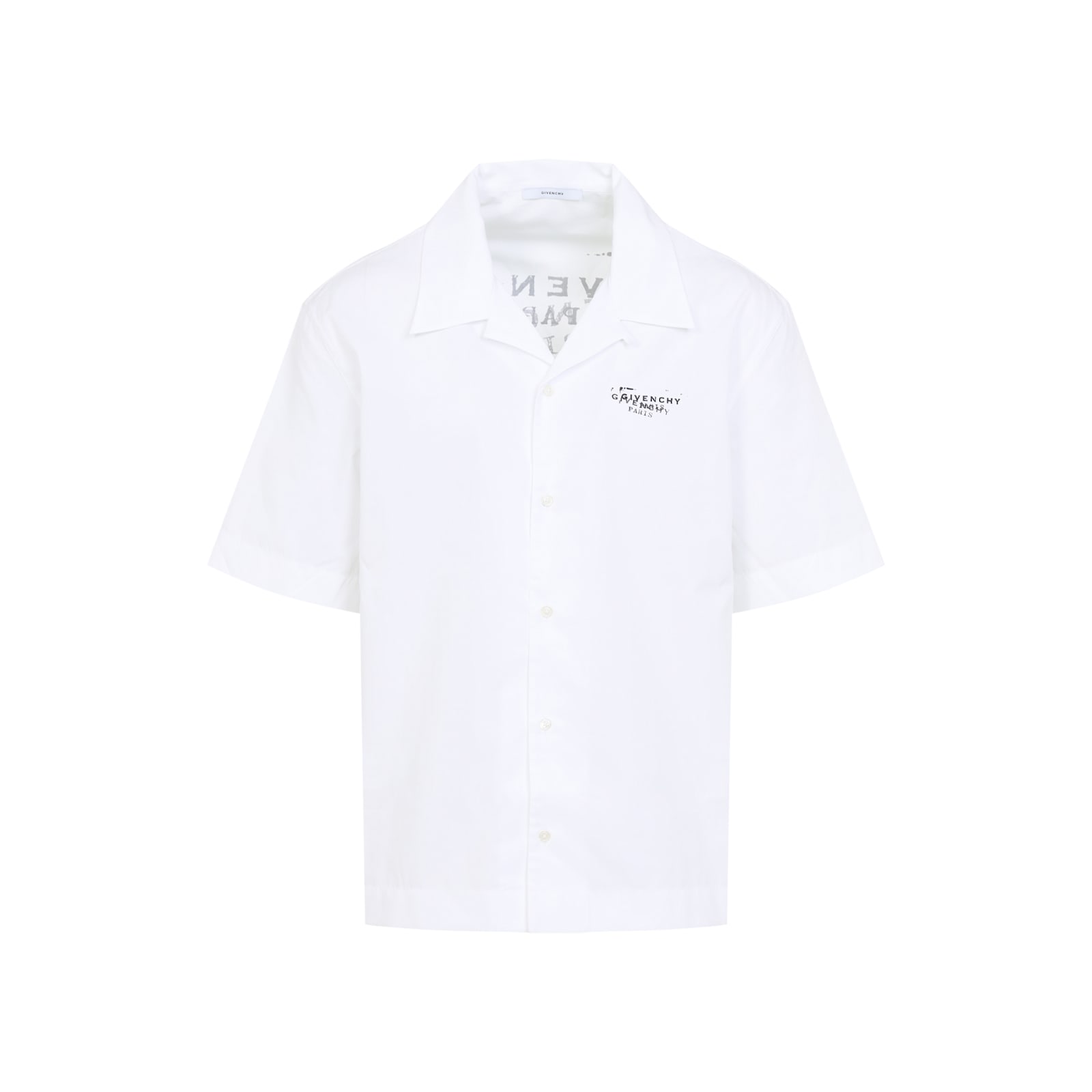 Givenchy Convertible-collar Logo-print Cotton-poplin Shirt In White