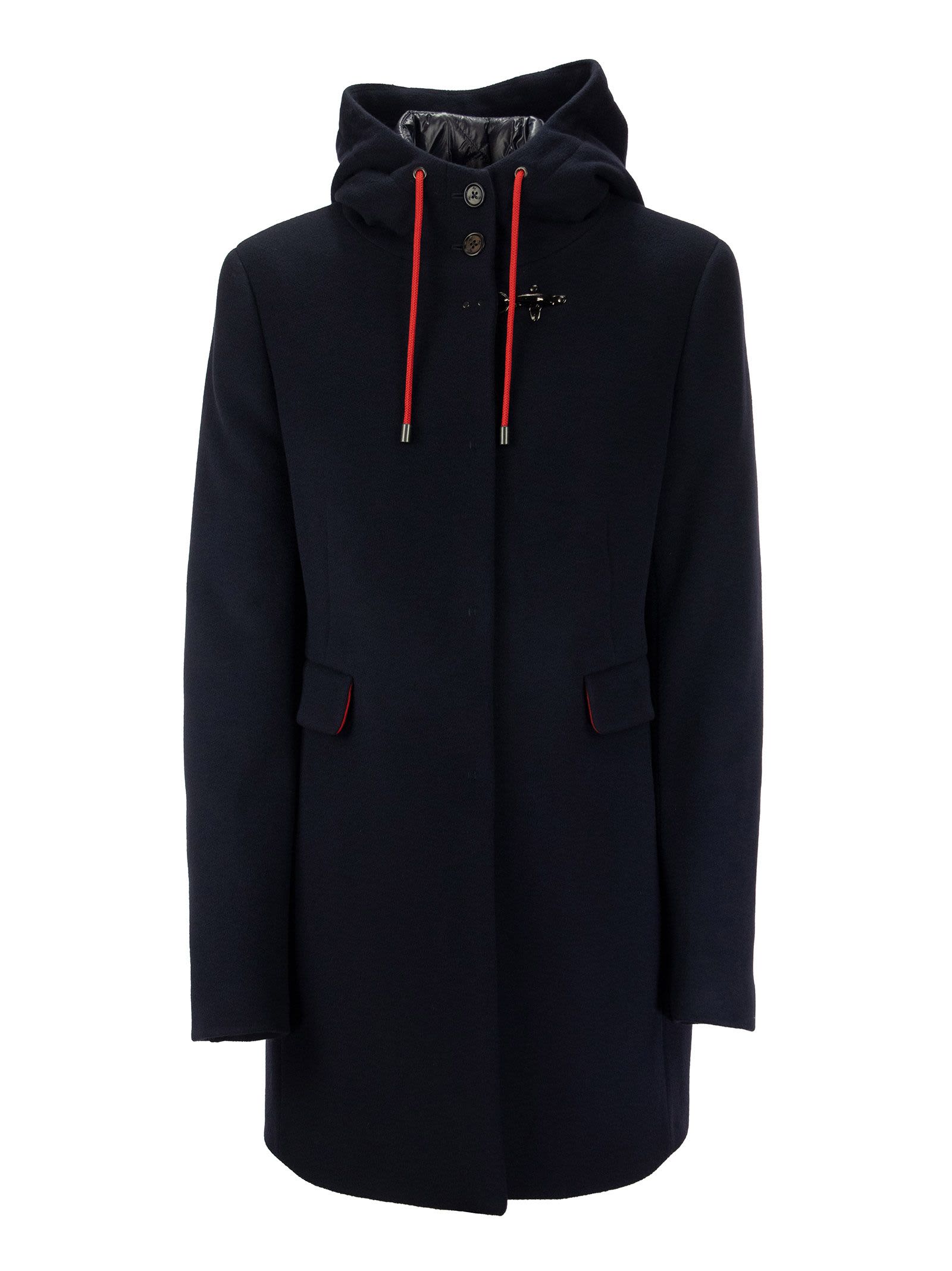 Fay Double Coat In Cashmere Blend Velor