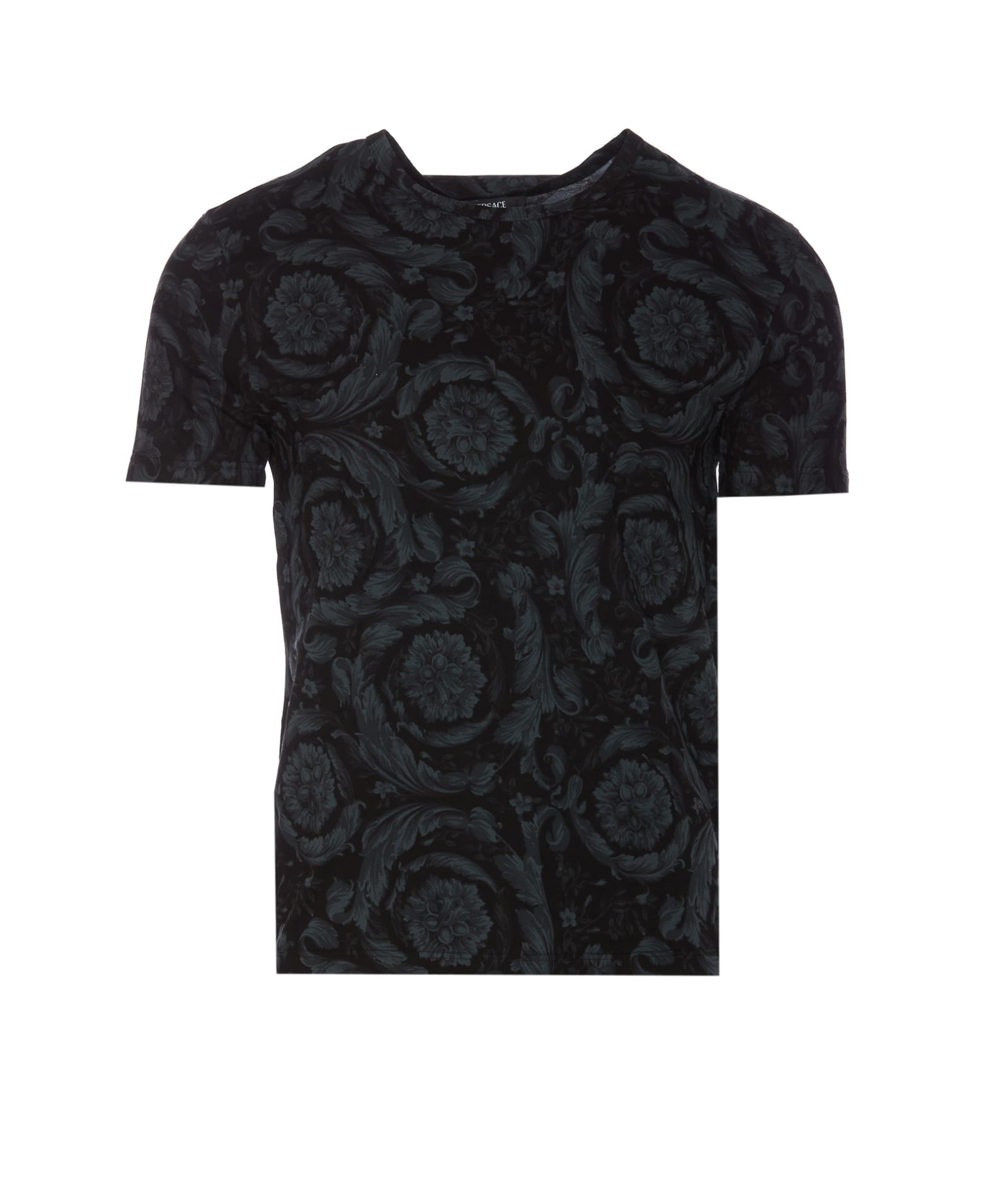Shop Versace Barocco T-shirt In Black