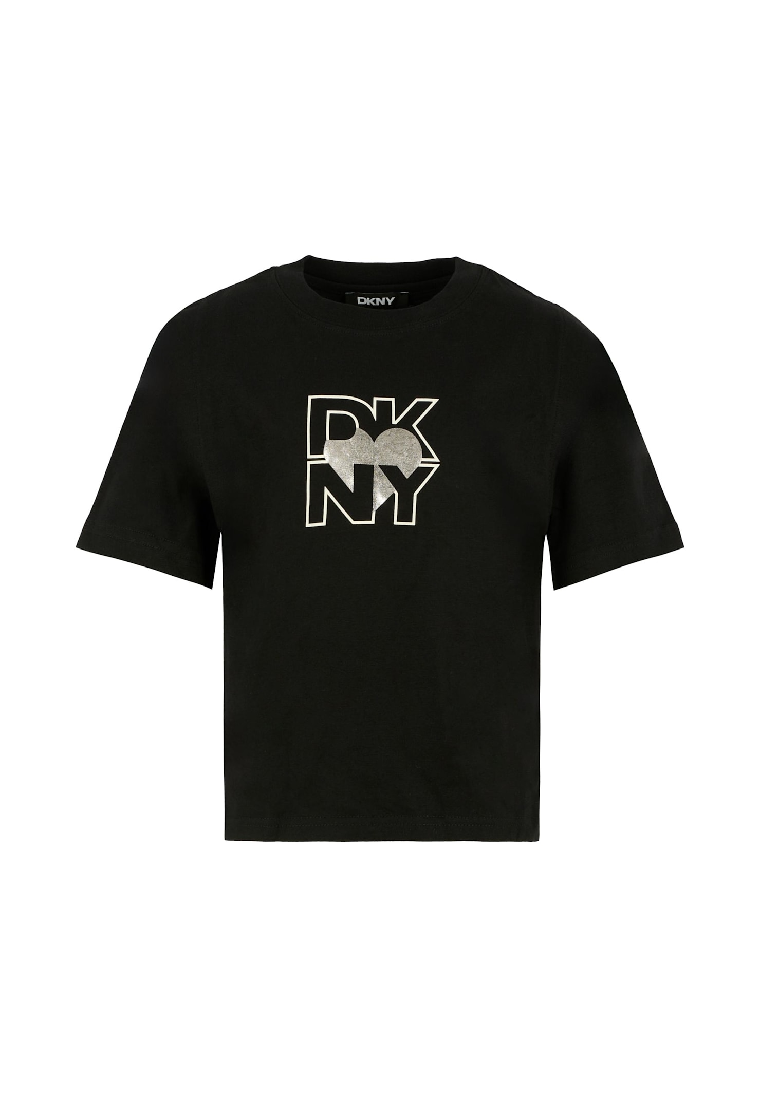 Dkny Black T-shirt For Girl With Logo In Black
