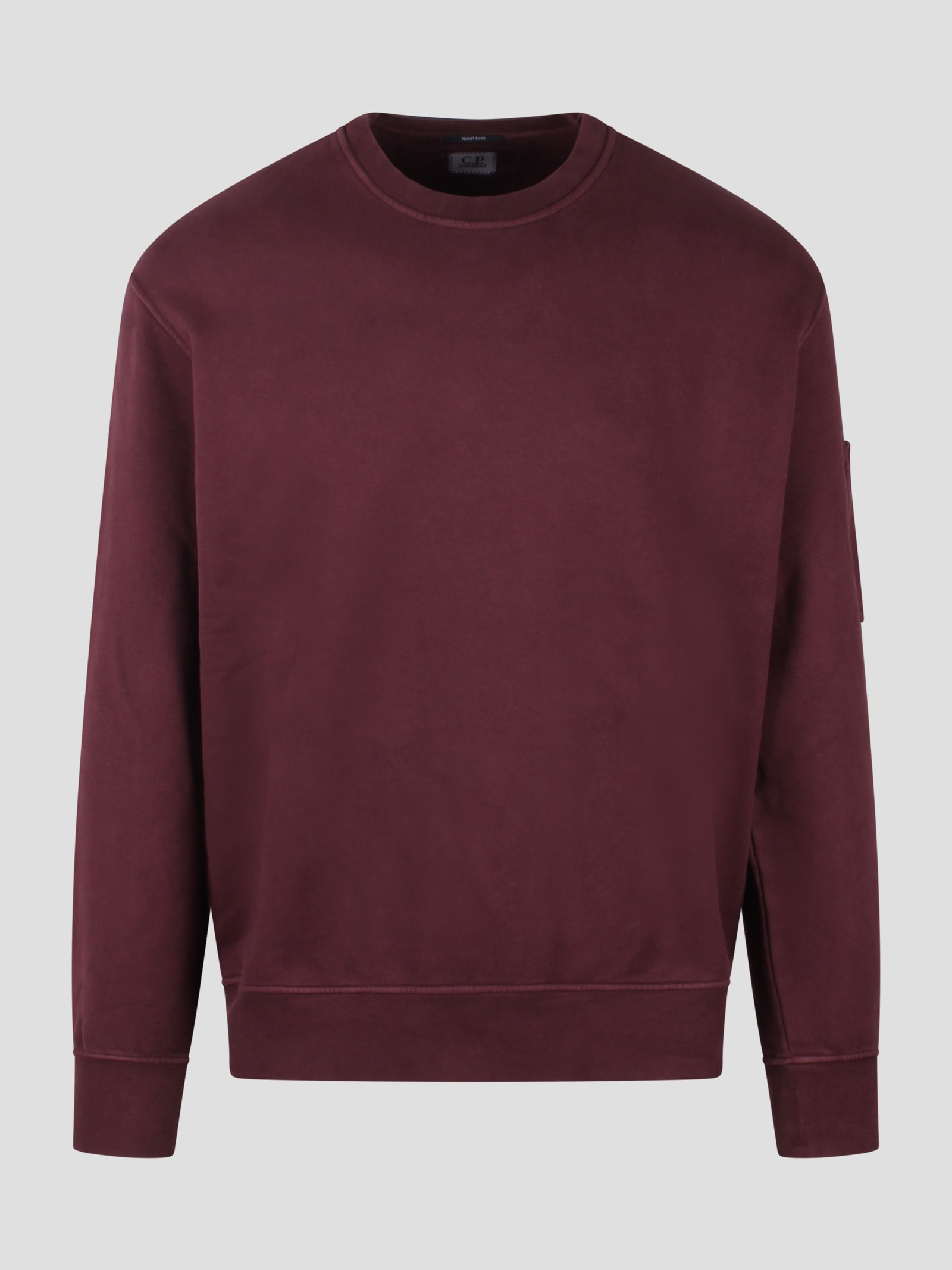 Shop C.p. Company Crew Neck Sweatshirt In Dark Red