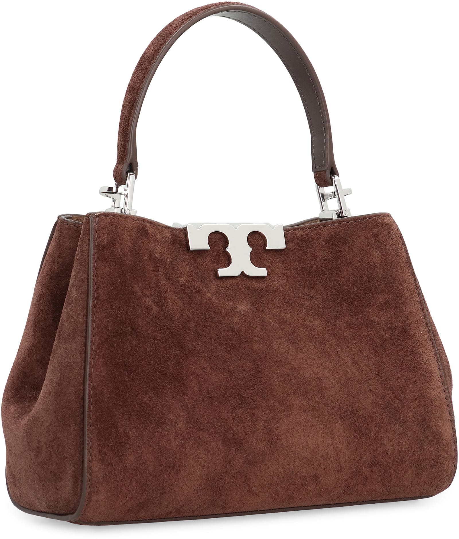 Tory Burch Eleanor Boston Bag In Cocoa Color Suede In Brown