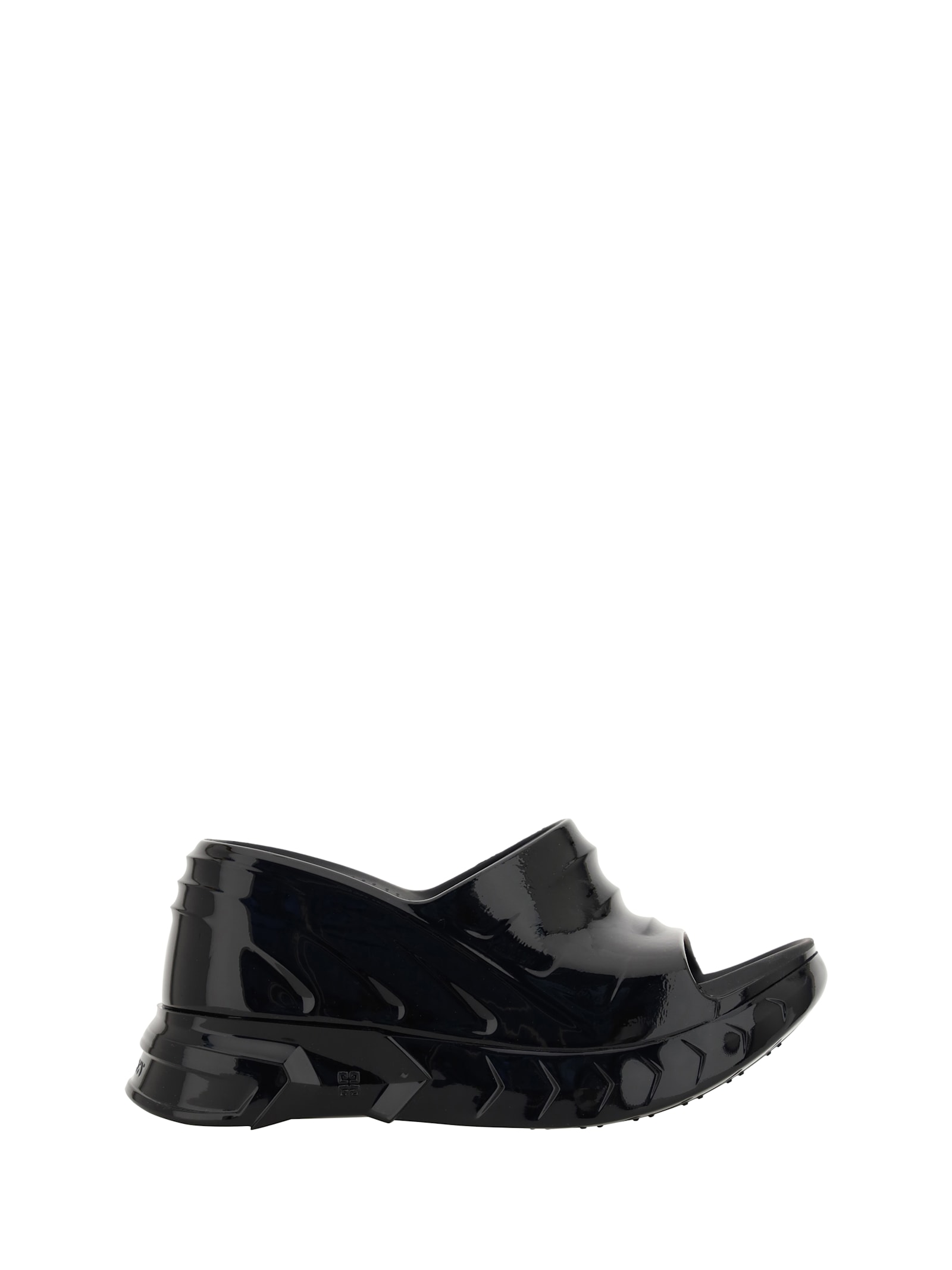 Givenchy Marshmallow 105 Platform Wedge Sandals In Black