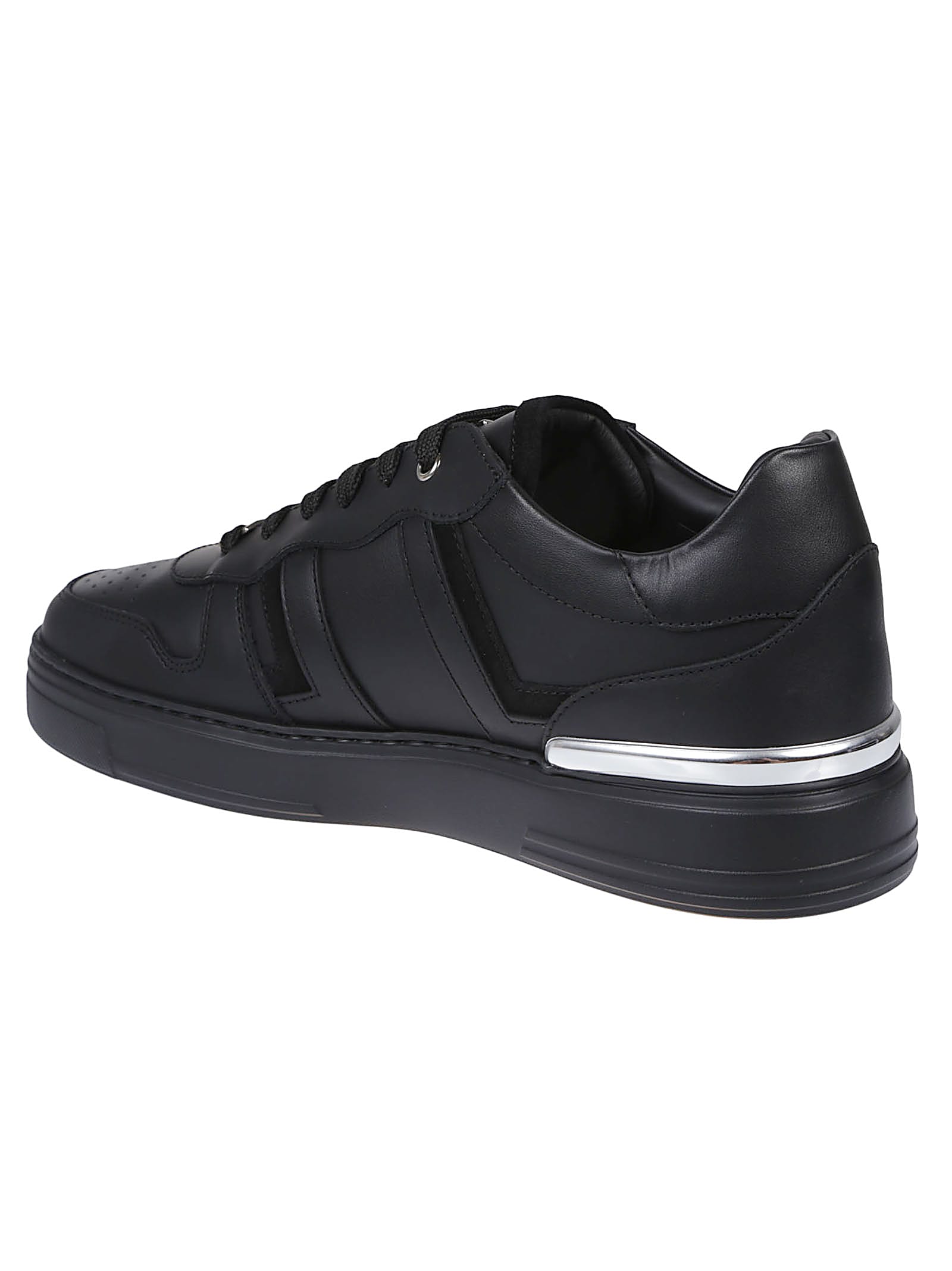 Philipp Plein Mix Cut Studs Low Top Sneakers In Black