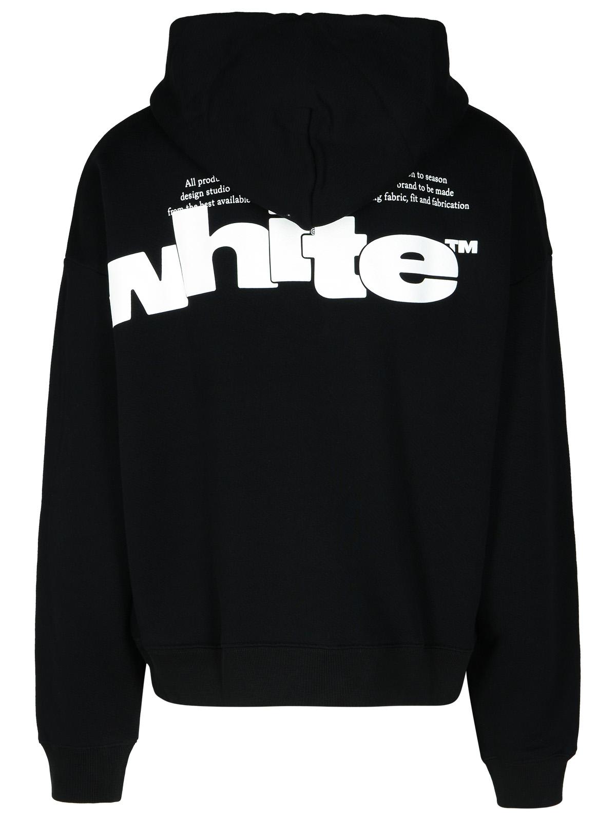 Shop Off-white Black Cotton Sweatshirt In Black/white