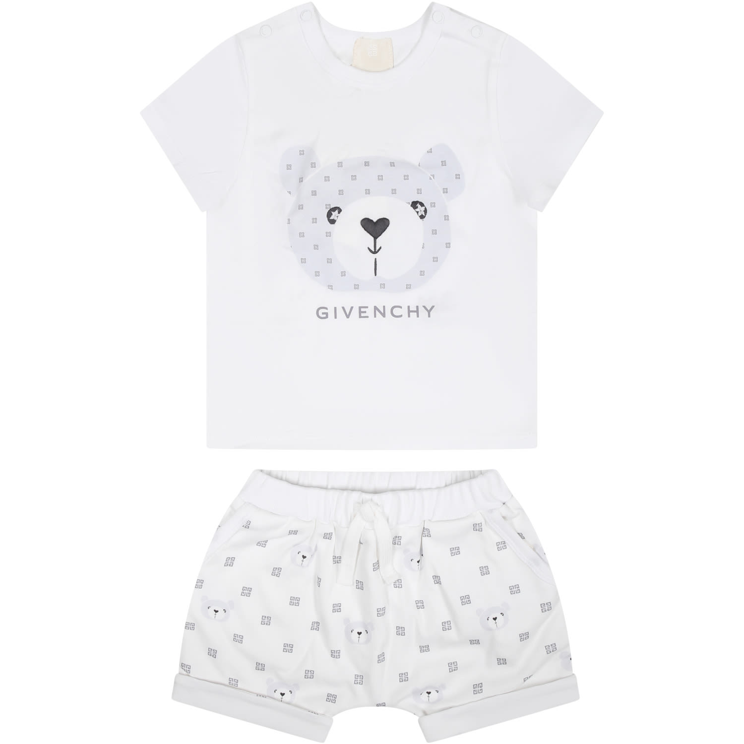 Shop Givenchy White Set For Babies With Logo