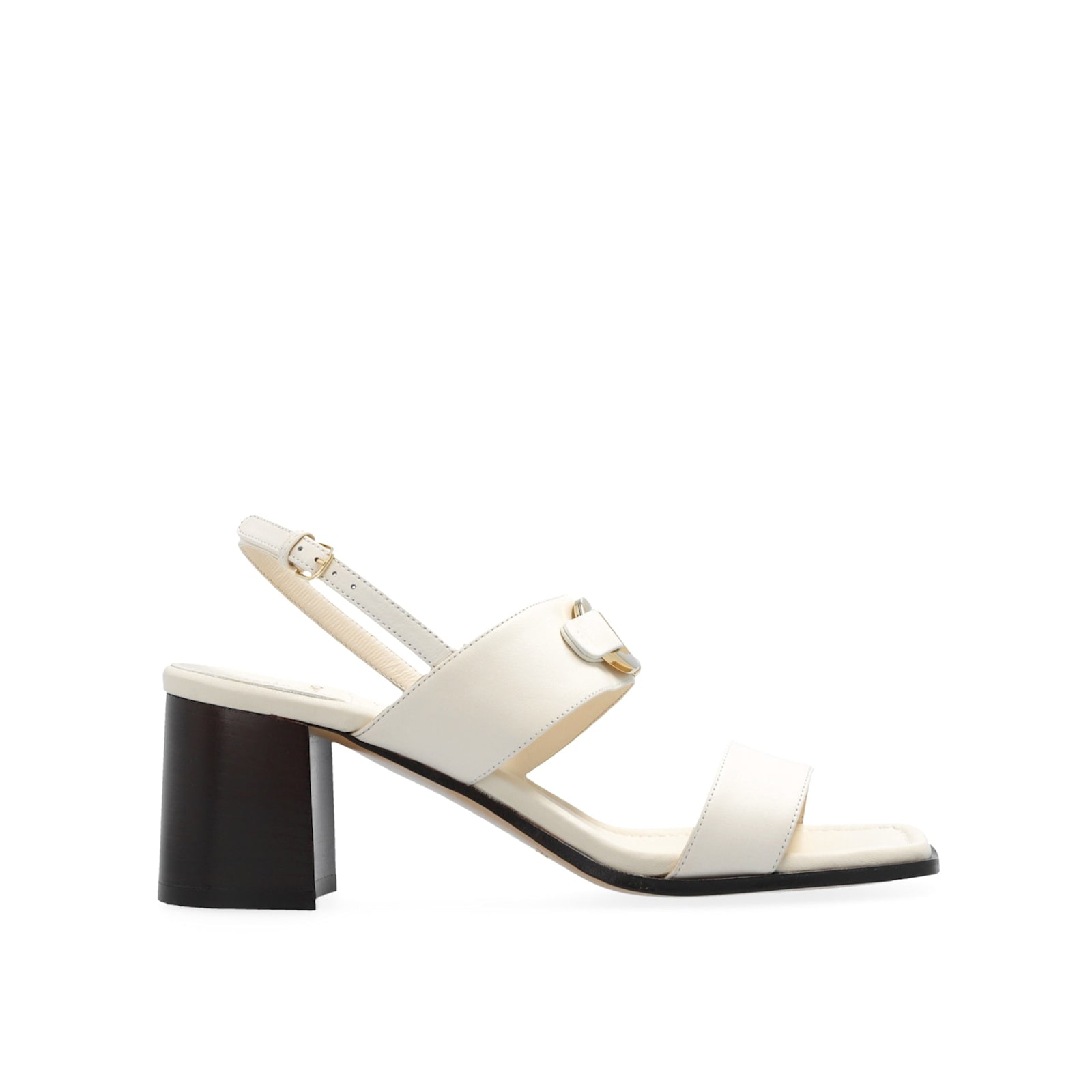 Shop Ferragamo Lou Leather Sandals In White