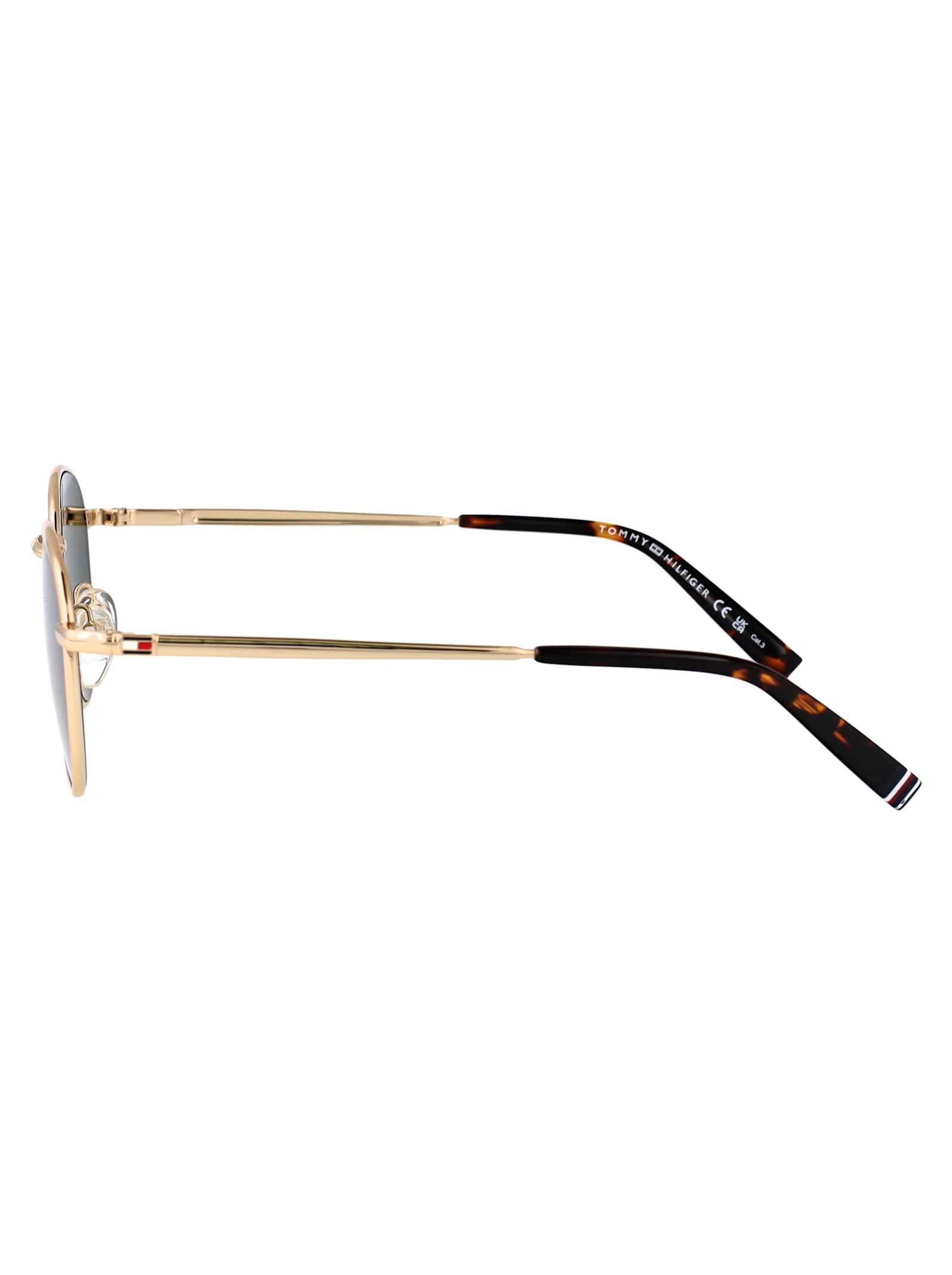 Tommy Hilfiger Gold Stainless Steel Sunglasses In Green