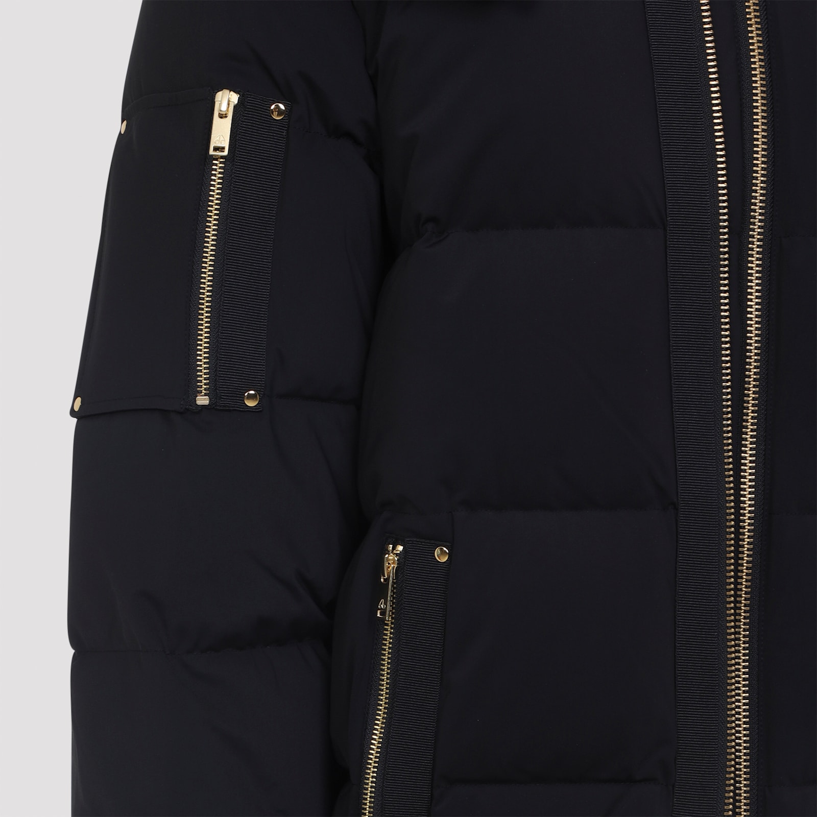 Moose Knuckles Stagg Down Bomber Jacket In Black