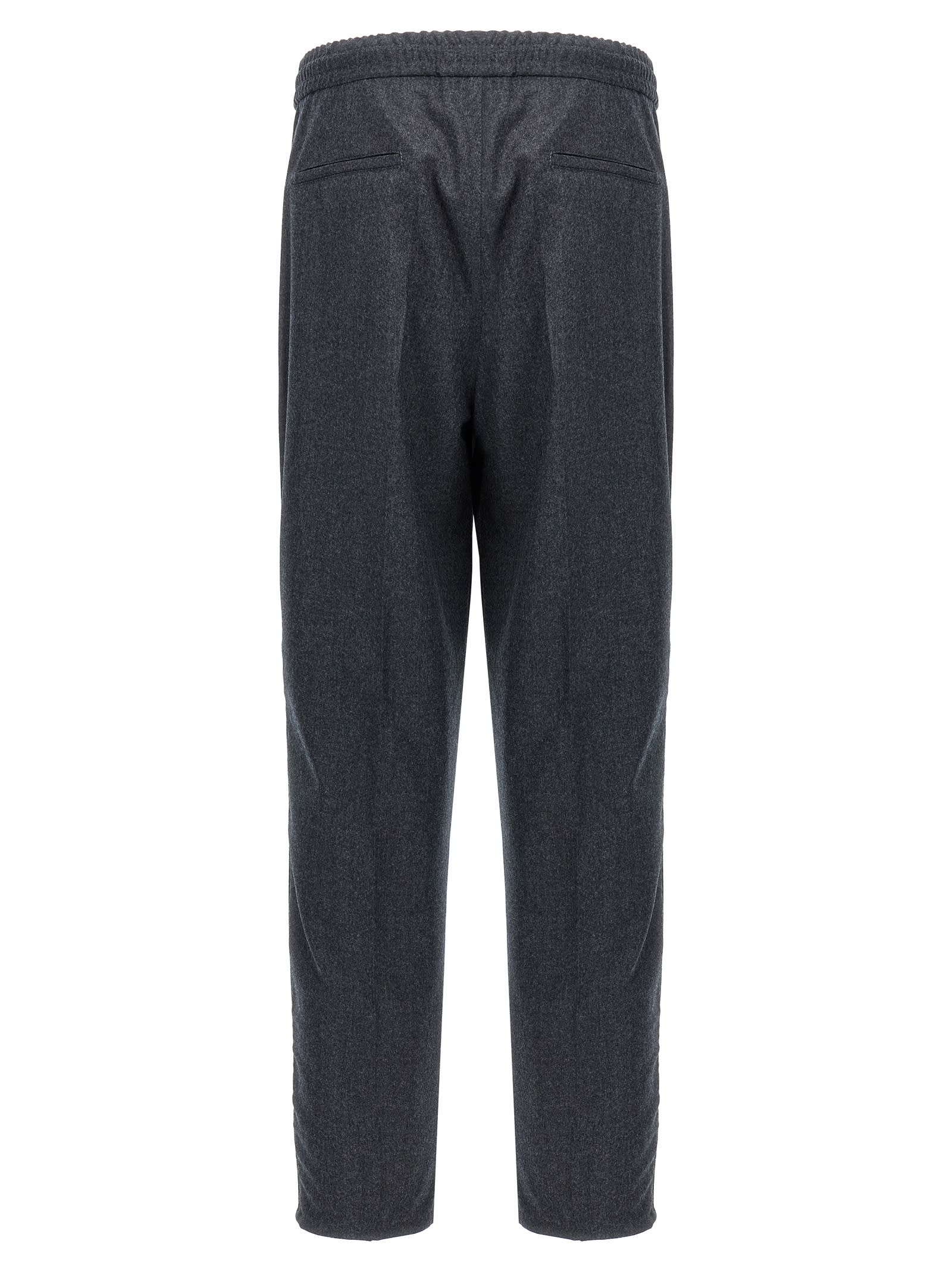 Shop Brunello Cucinelli Front Pleat Pants In Gray