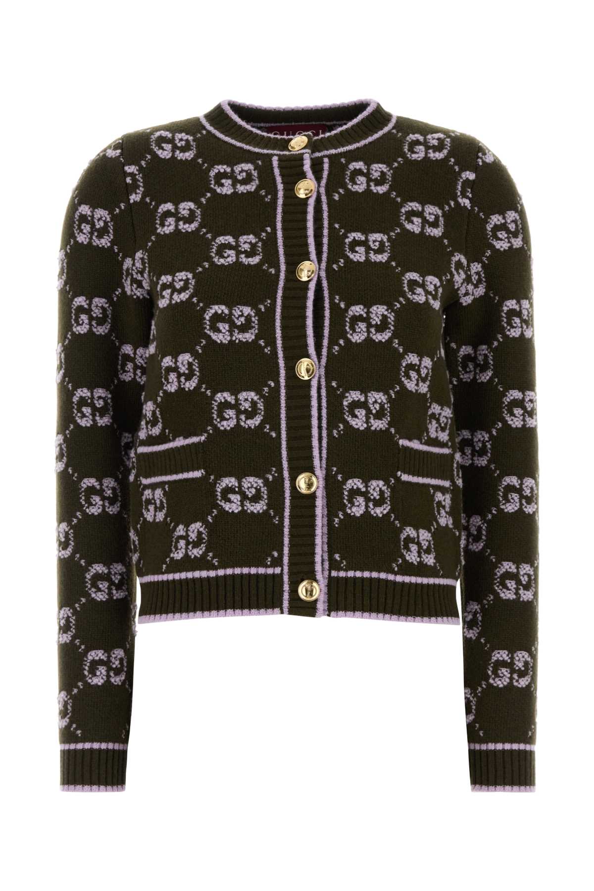 Gucci Embroidered Wool Cardigan In Multi