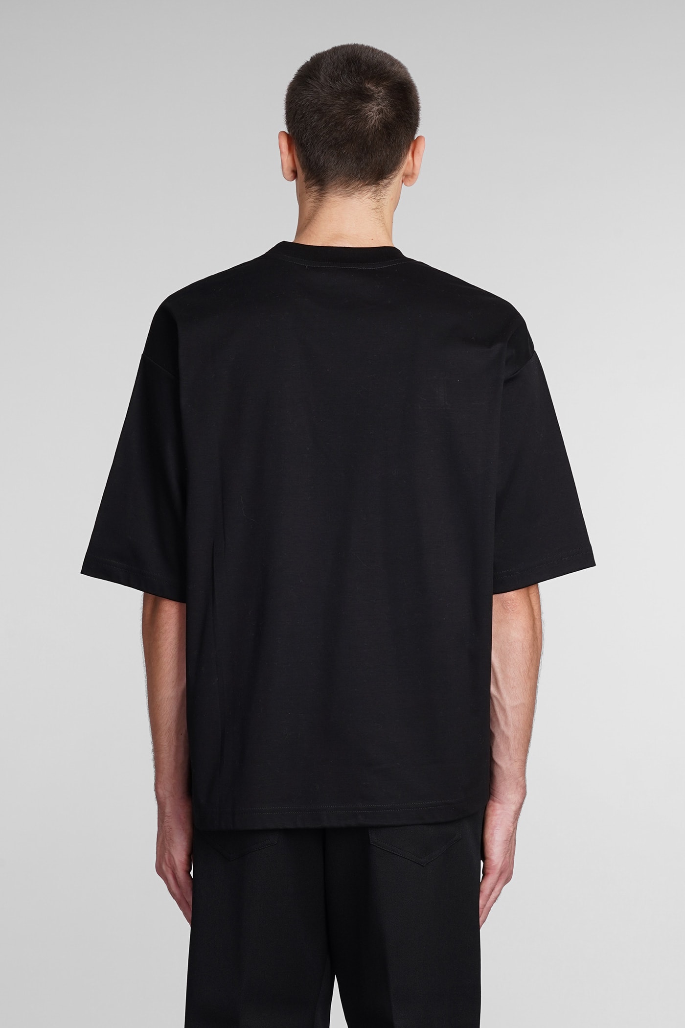 Lanvin Embroidered-logo Short-sleeved T-shirt In Black