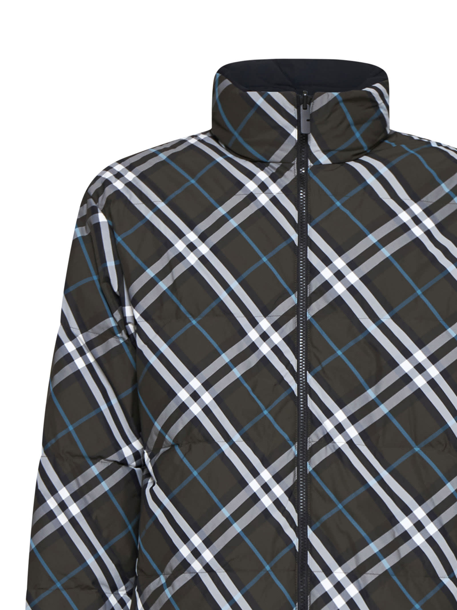 Shop Burberry Down Jacket In Snug Ip Check