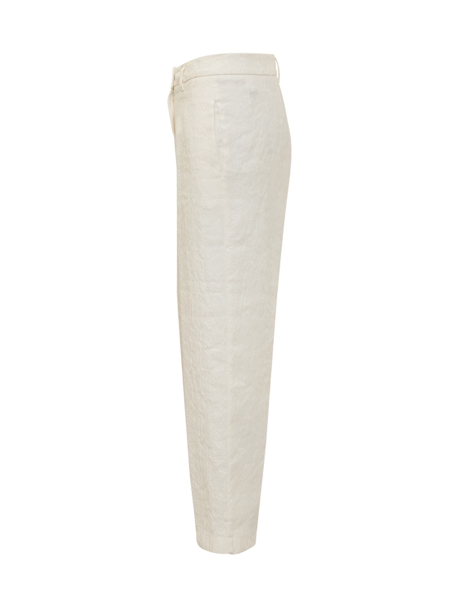 Shop Forte Forte Jacquard Trousers In White Pure