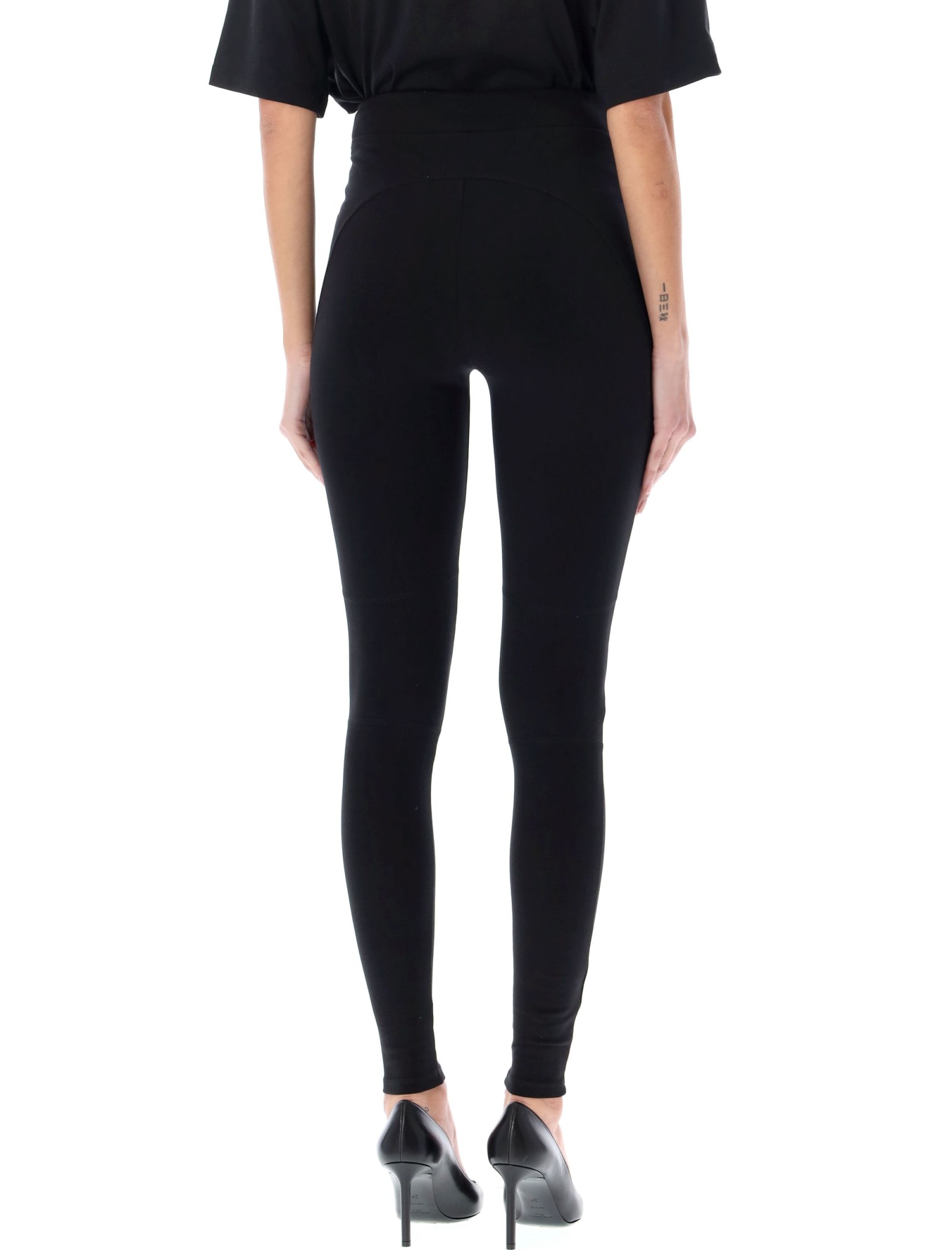 Balmain Jersey Leggings With 6 Buttons In Black