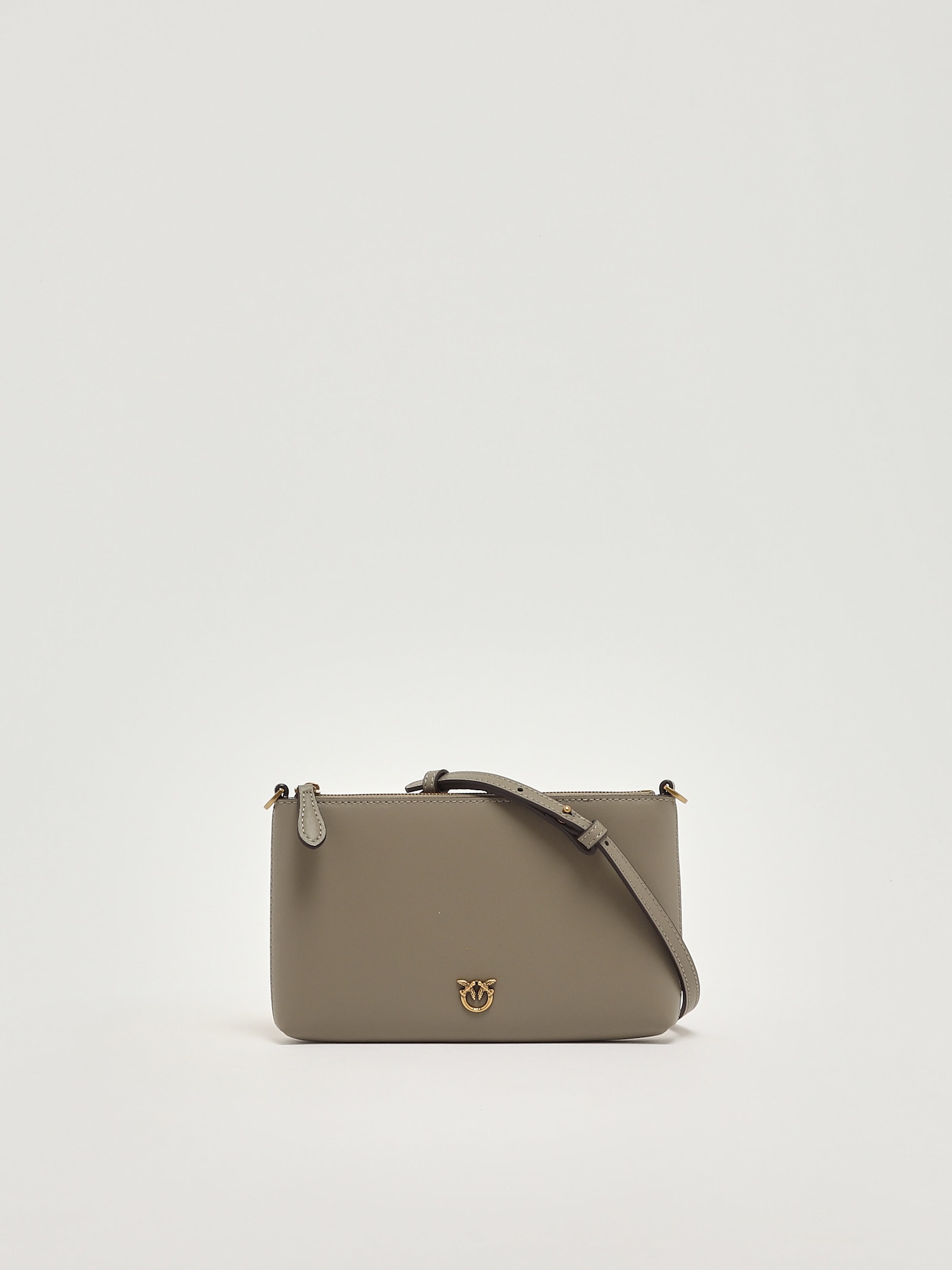 Pinko Flat Horizontal Mini Clutch In Brown